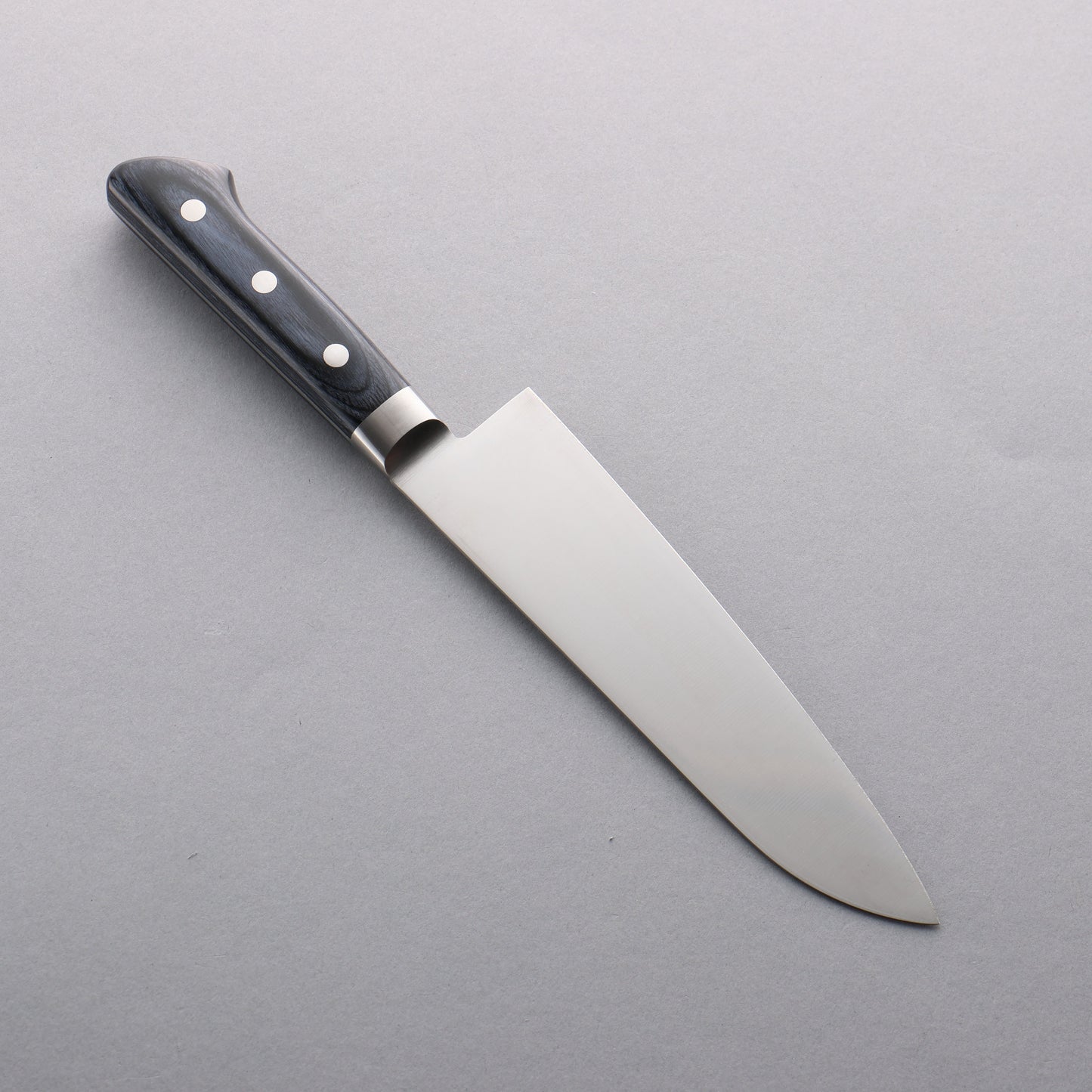 清助 青天 モリブデン鋼(MOL) 三徳包丁 180mm 合板 (紺色)柄 - 清助刃物