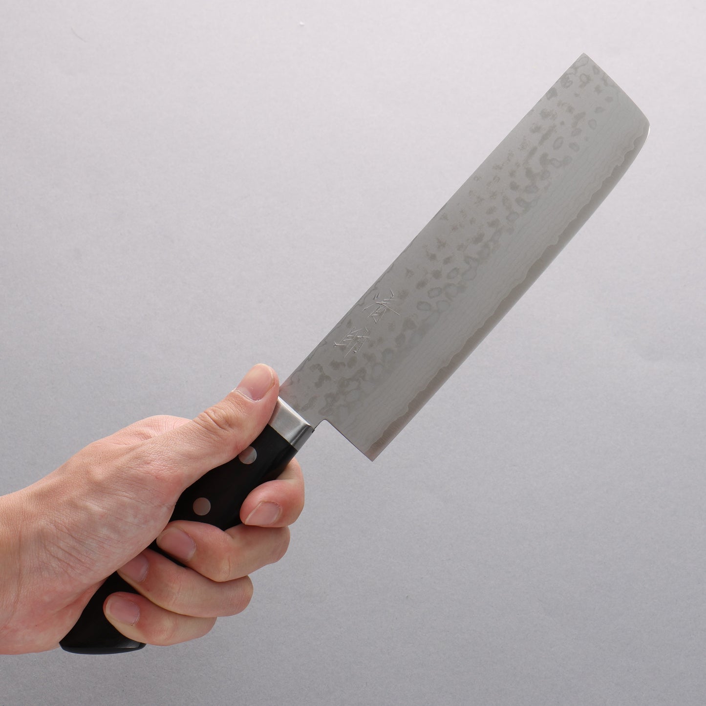 清助 V金10号 ダマスカス 菜切包丁 165mm 黒合板柄 - 清助刃物