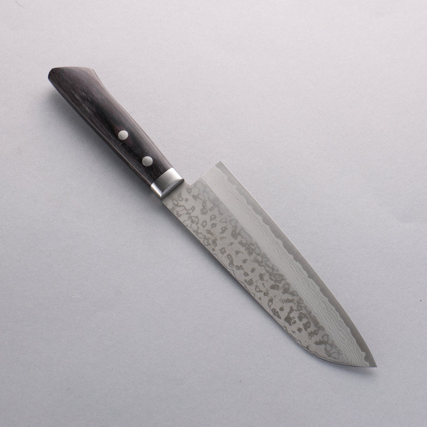 清助 V金10号 ダマスカス 三徳包丁 165mm 黒合板柄 - 清助刃物