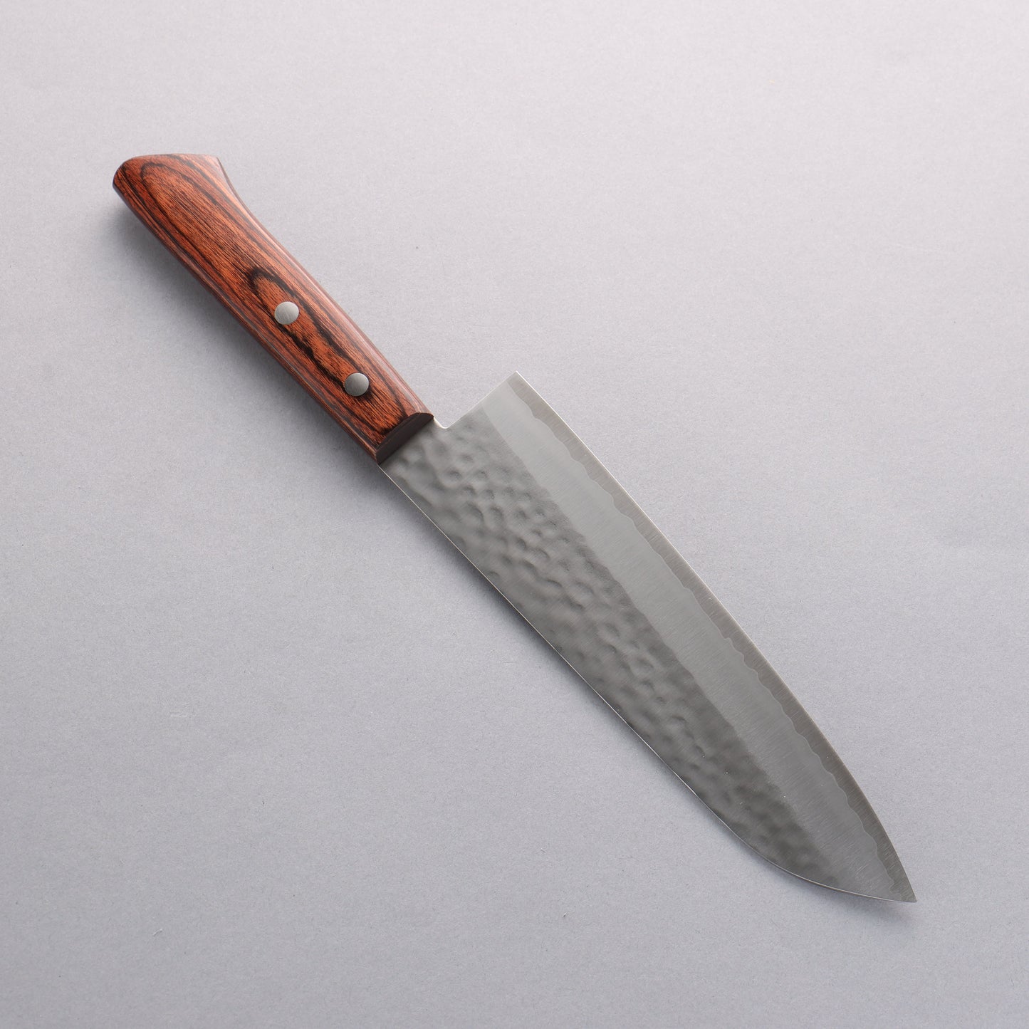 清助 V金1号 鎚目 牛刀包丁 180mm マホガニー柄 - 清助刃物