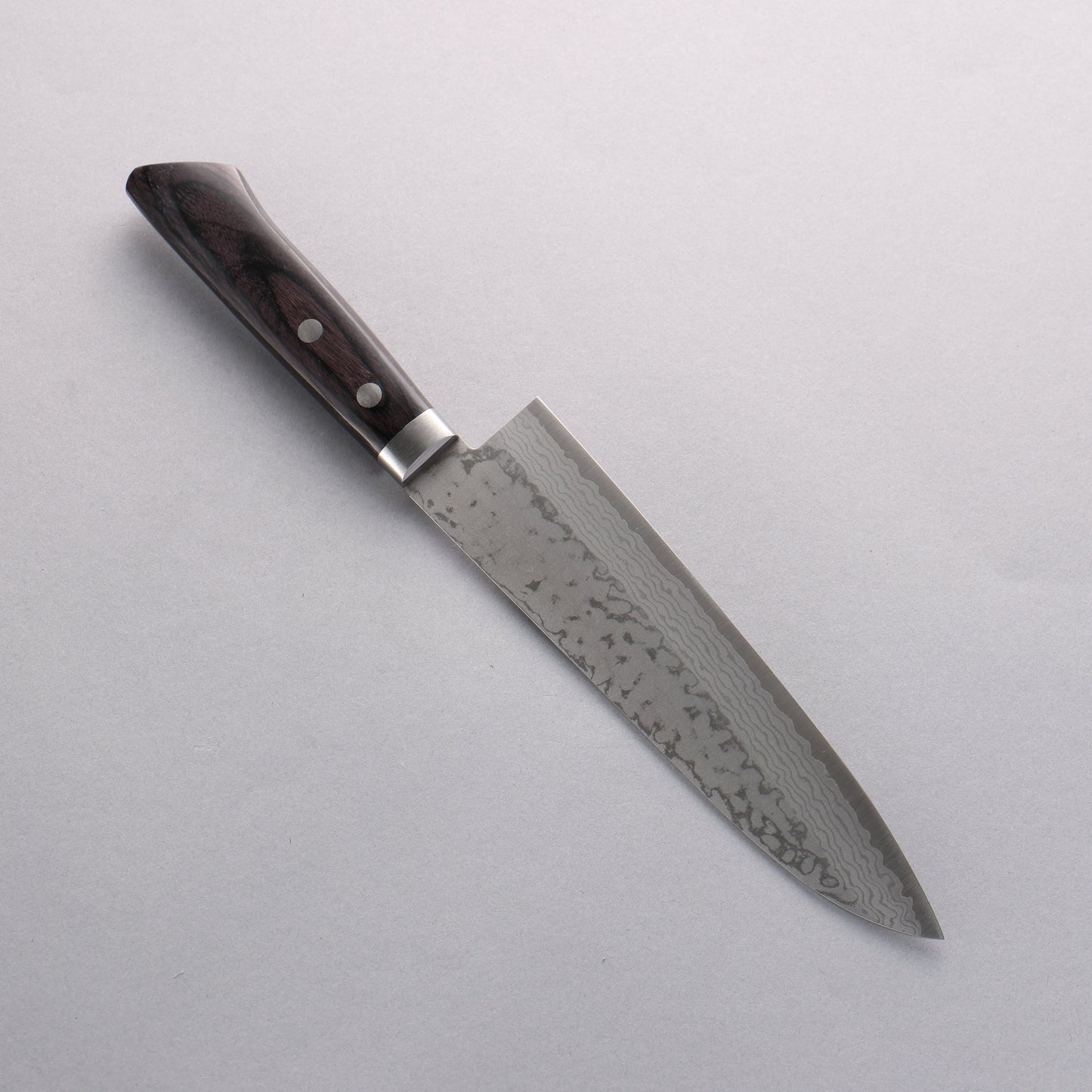 清助 V金10号 ダマスカス 牛刀包丁 180mm 黒合板柄 - 清助刃物