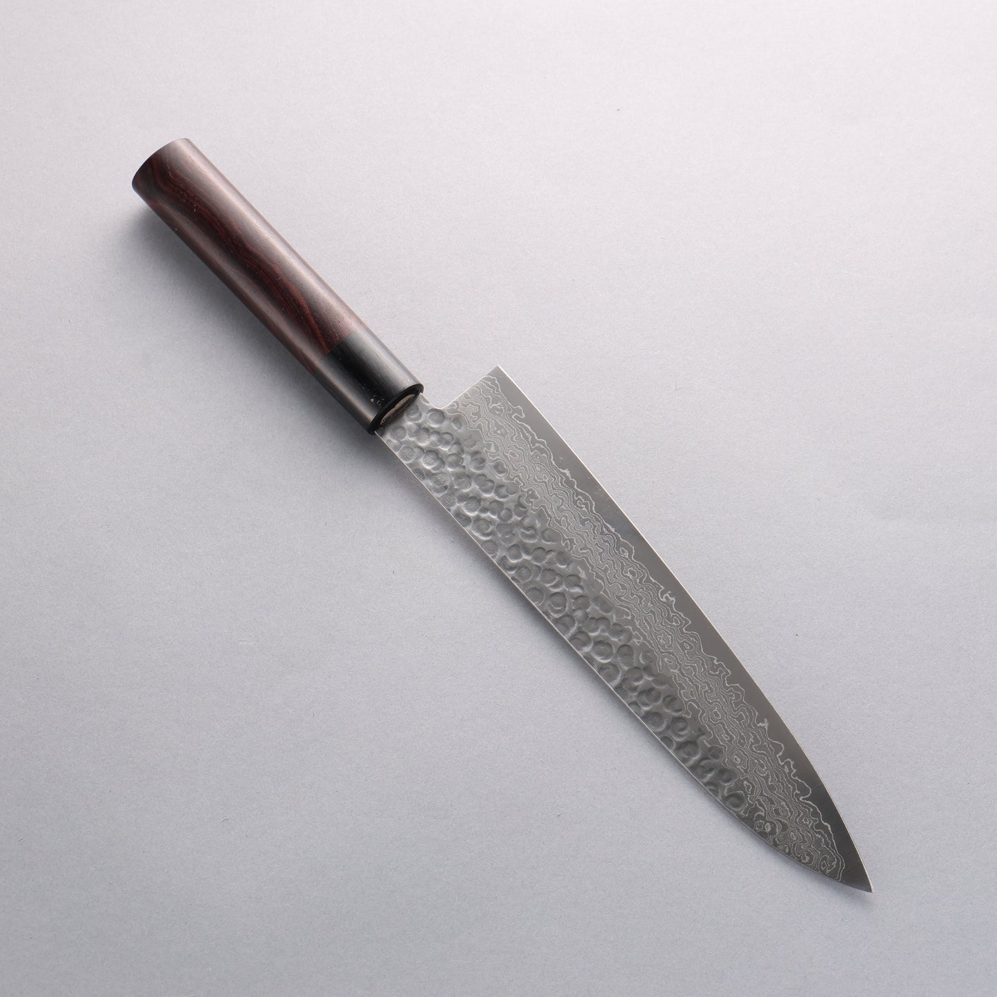 清助 V金10号 16層 鎚目 ダマスカス 牛刀包丁 210mm 紫檀柄 - 清助刃物