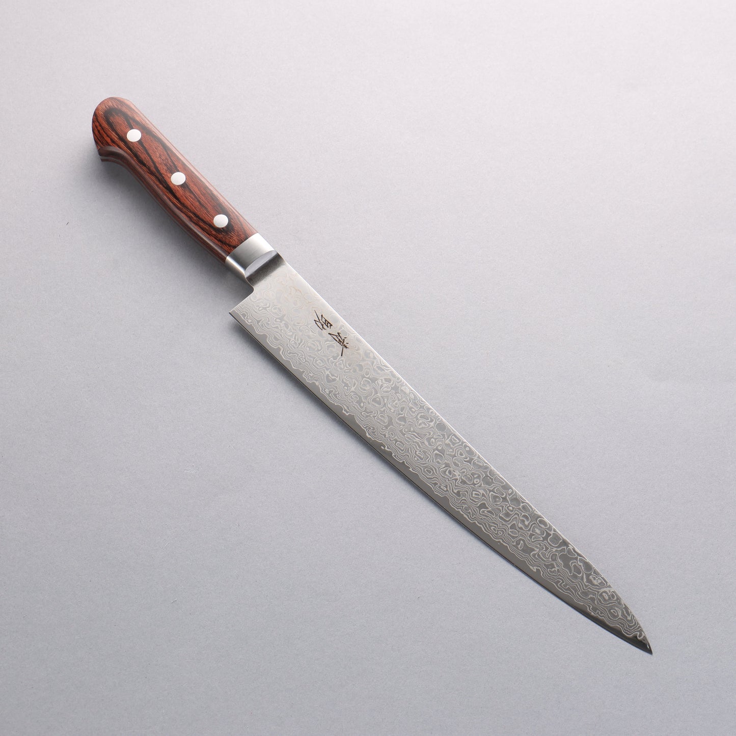 清助 木星 ZA-18 鏡面仕上げ ダマスカス 筋引包丁 240mm 茶合板柄 - 清助刃物