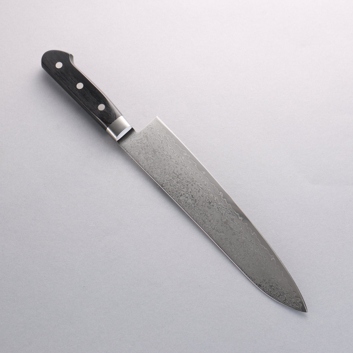 清助 VG10 33層 鏡面仕上げ ダマスカス 牛刀包丁 240mm 黒合板柄 - 清助刃物