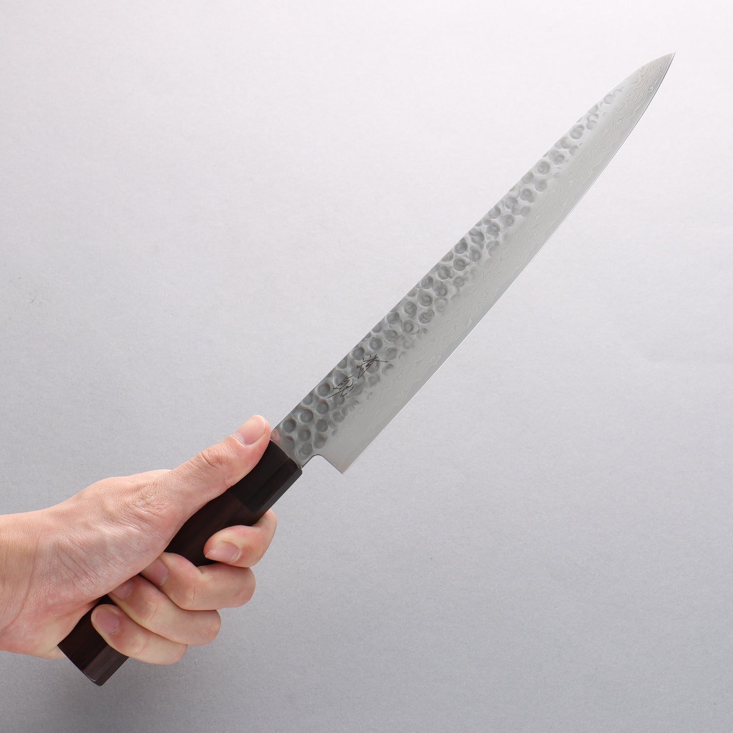 清助 AUS10 45層ダマスカス 筋引包丁 240mm 紫檀柄 - 清助刃物