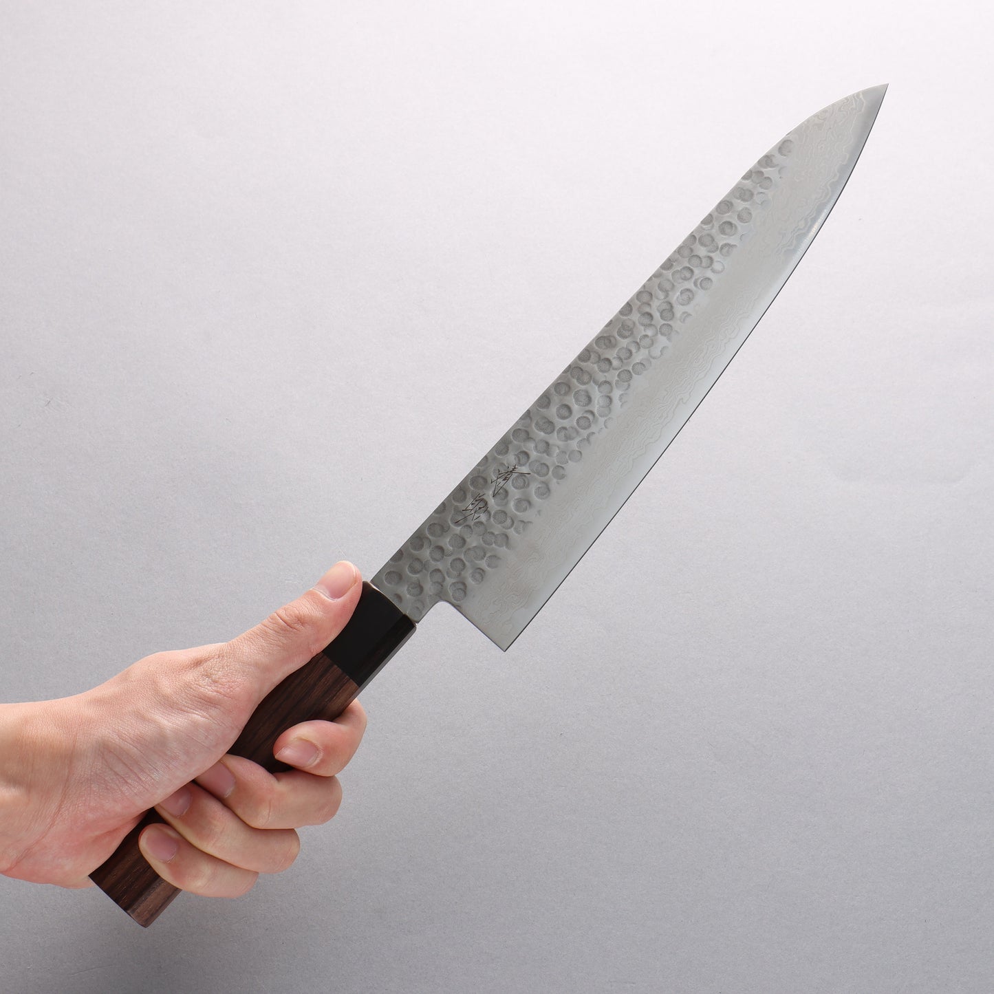 清助 AUS10 45層ダマスカス 牛刀包丁 240mm 紫檀柄 - 清助刃物