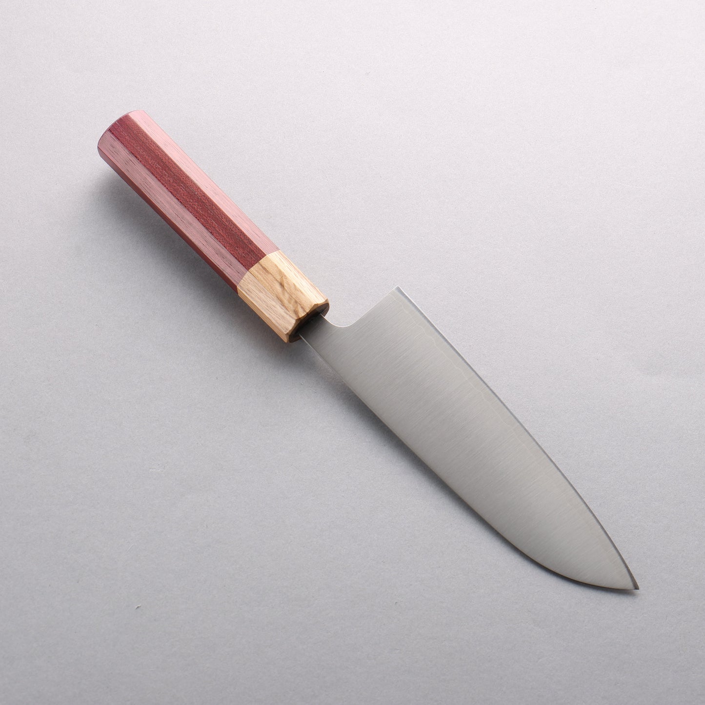 清助 ステンレス 440C 三徳包丁 165mm パープルハート (口輪:樫)柄 - 清助刃物