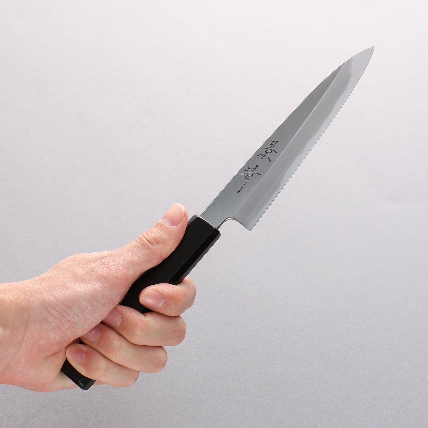 景清 白鋼 ペティーナイフ 150mm 漆塗り (朴)柄 - 清助刃物