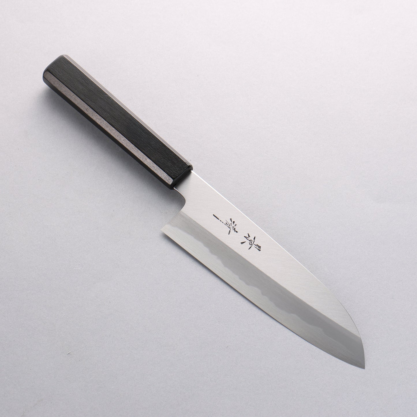 景清 白鋼 三徳包丁 165mm 漆塗り (朴)柄 - 清助刃物