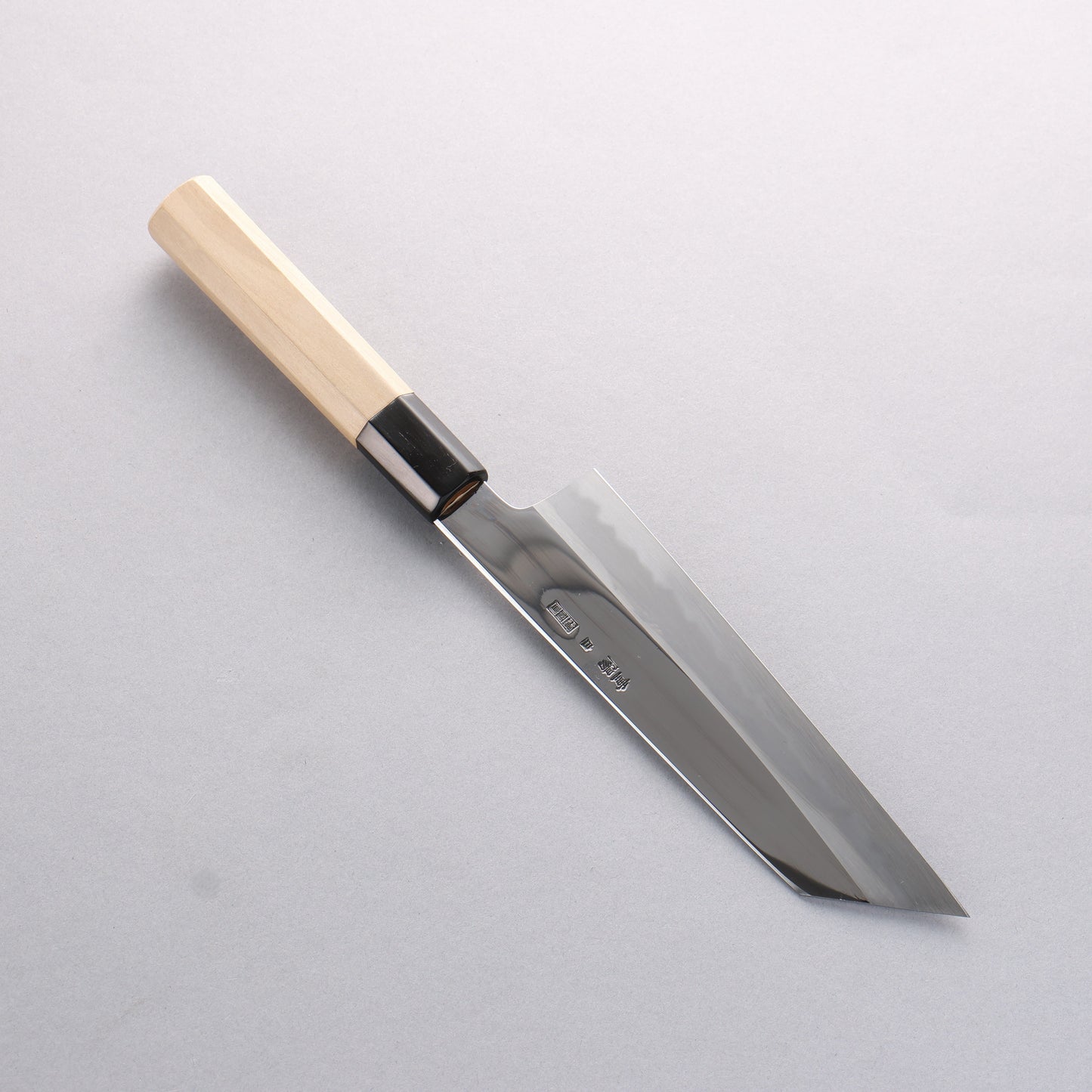 重陽 白鋼 鏡面仕上げ 切付三徳包丁 180mm 朴柄 - 清助刃物