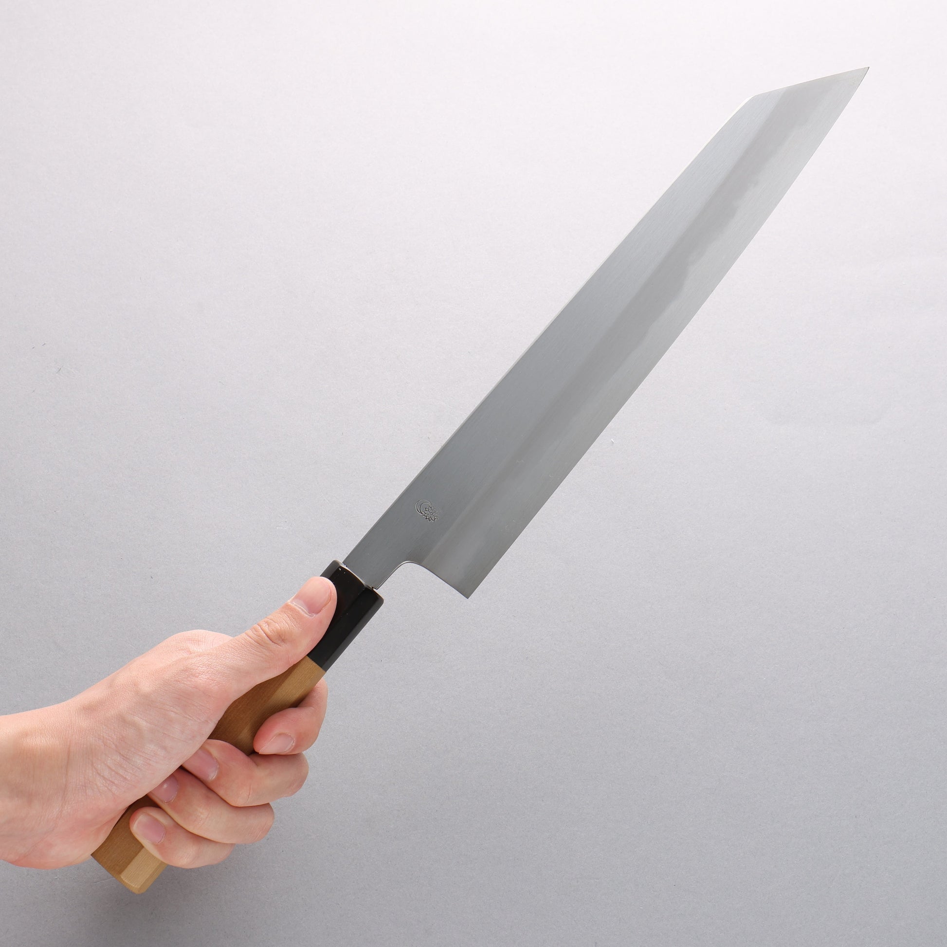 菊月 白ニ鋼 霞研 切付牛刀包丁 270mm 朴柄 - 清助刃物