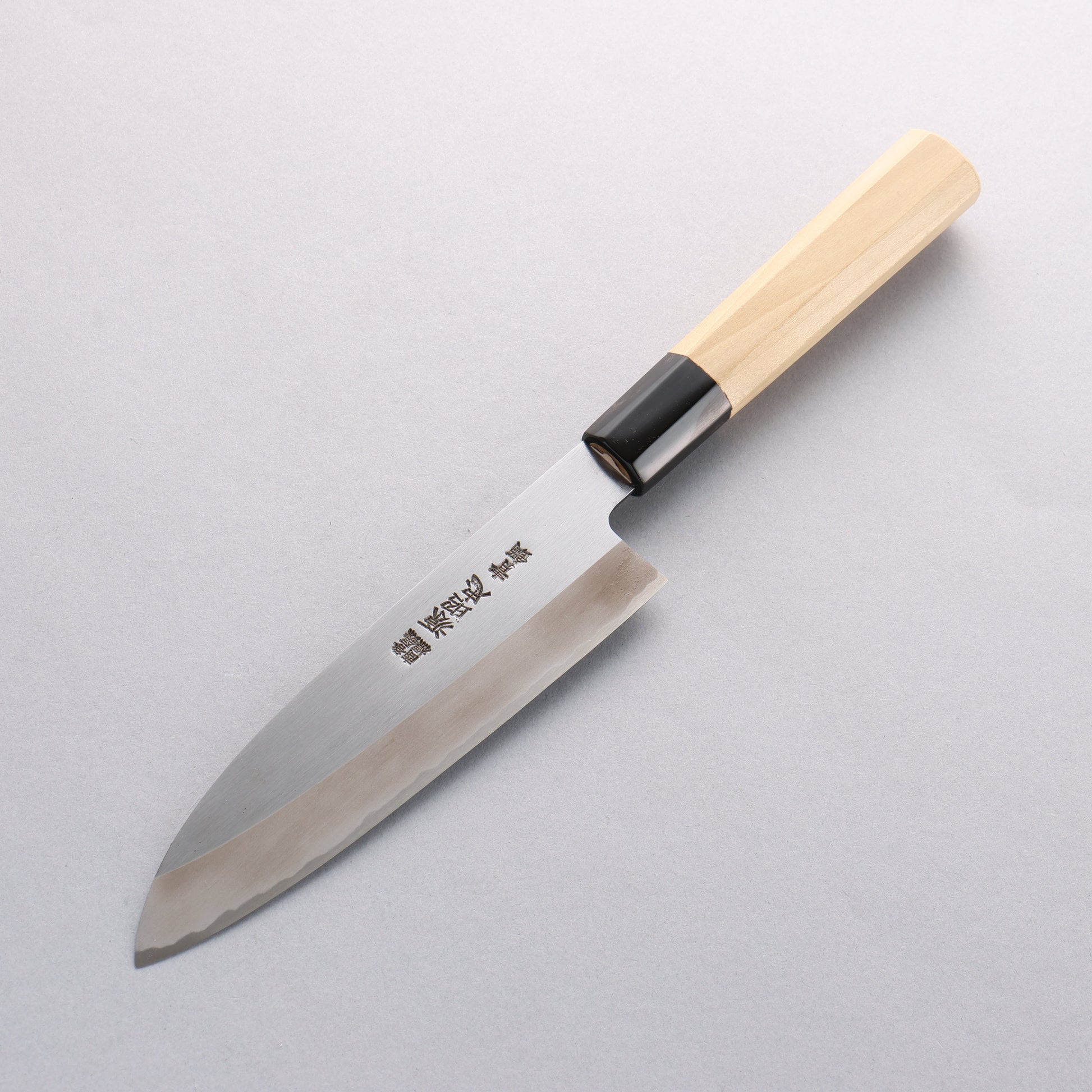 源 昭忠 青ニ鋼 霞研 三徳包丁 180mm 朴柄 - 清助刃物