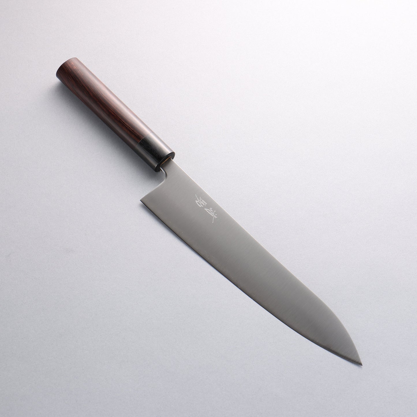 清助 青スーパー鋼 牛刀包丁 240mm 紫檀 (口輪:黒合板)柄 - 清助刃物