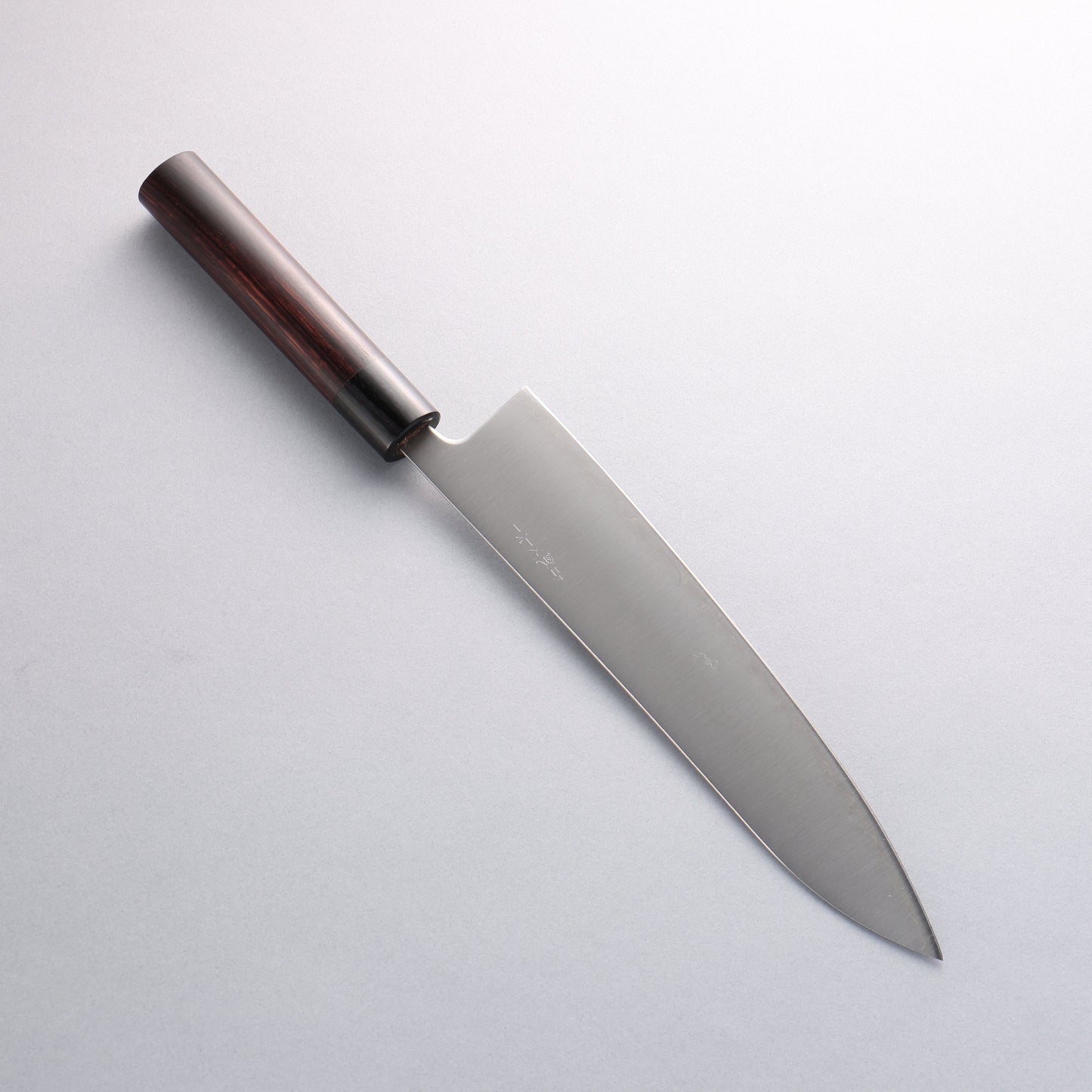 清助 青スーパー鋼 牛刀包丁 240mm 紫檀 (口輪:黒合板)柄 - 清助刃物