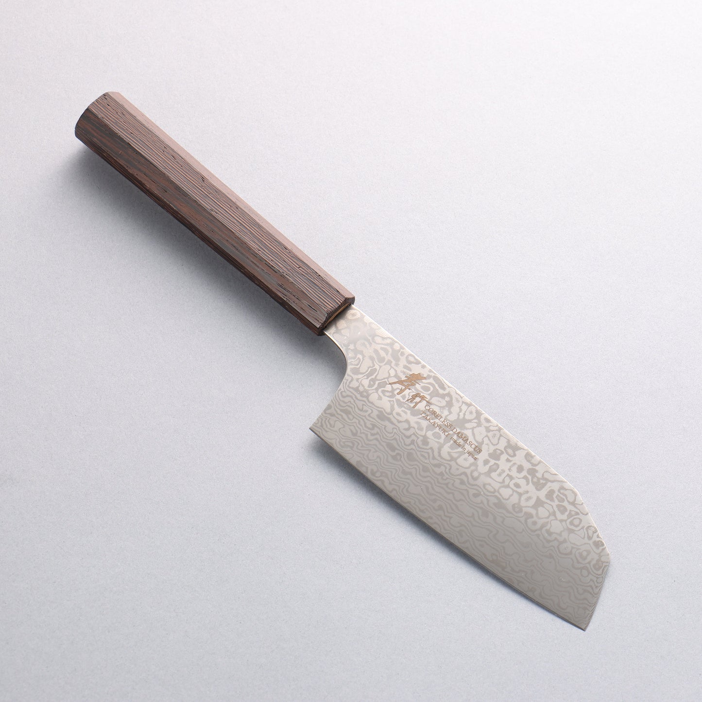 堺 孝行 コアレス ダマスカス 小文化包丁 135mm ウエンジ柄 - 清助刃物