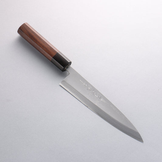 北岡 英雄 青ニ鋼 ダマスカス 身卸出刃 和包丁 210mm 紫檀柄 - 清助刃物