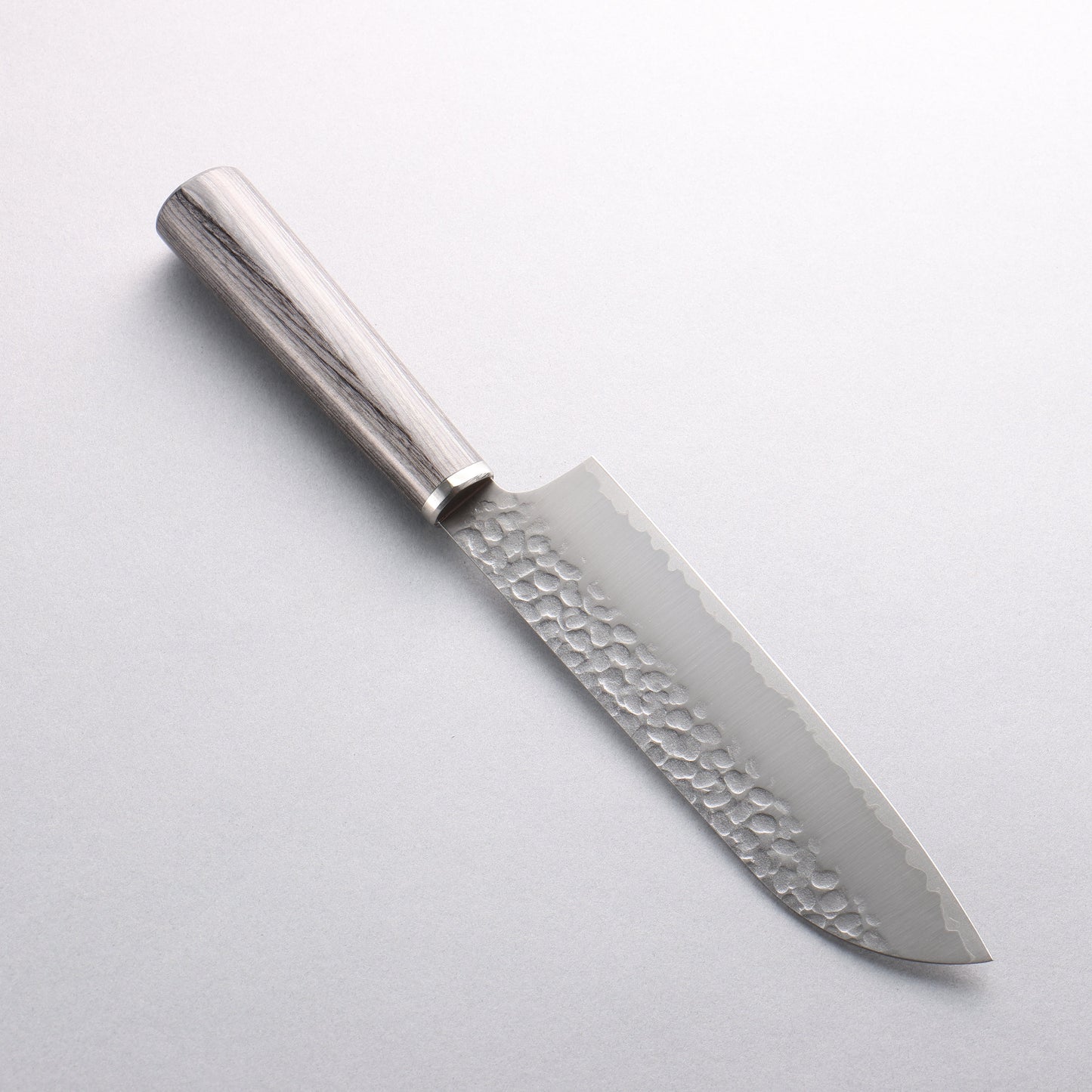 清助 V金10号 鎚目 三徳包丁 165mm チャコール合板柄 - 清助刃物