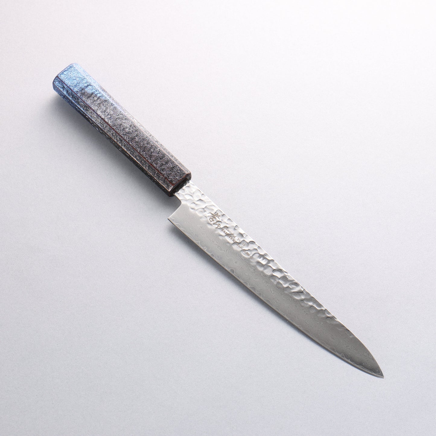 堺 孝行 琳凰 VG10 33層 ダマスカス ペティーナイフ 和包丁 180mm 青漆塗り柄 - 清助刃物