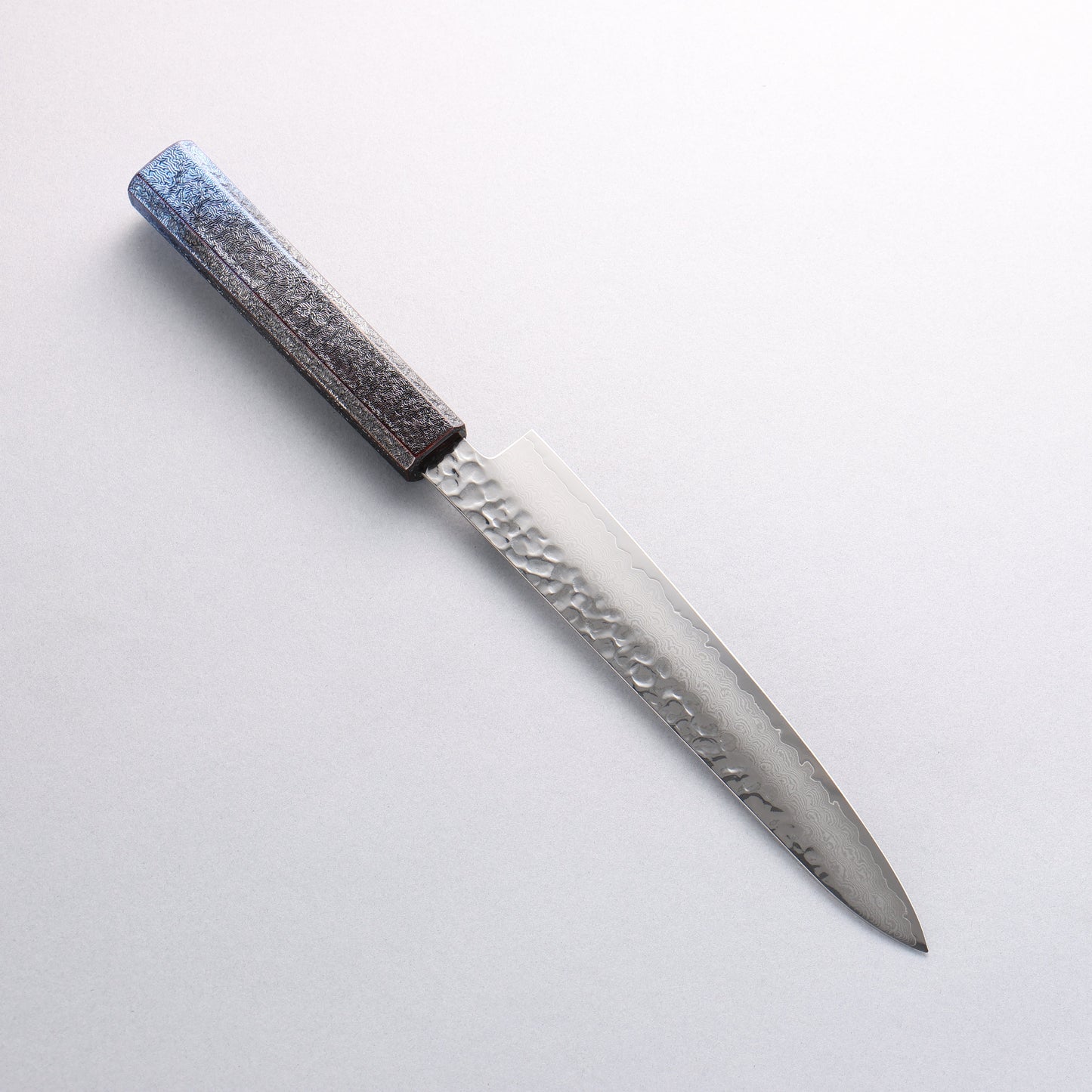 堺 孝行 琳凰 VG10 33層 ダマスカス ペティーナイフ 和包丁 180mm 青漆塗り柄 - 清助刃物