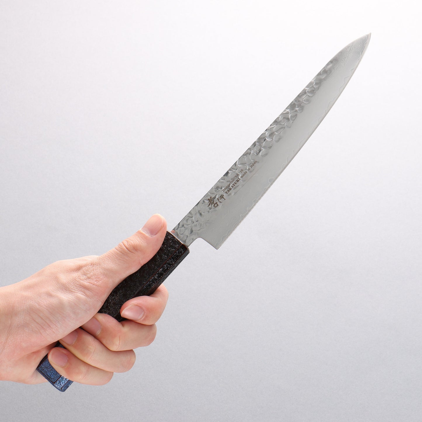 堺 孝行 琳凰 VG10 33層 ダマスカス ペティーナイフ 和包丁 180mm 青漆塗り柄 - 清助刃物