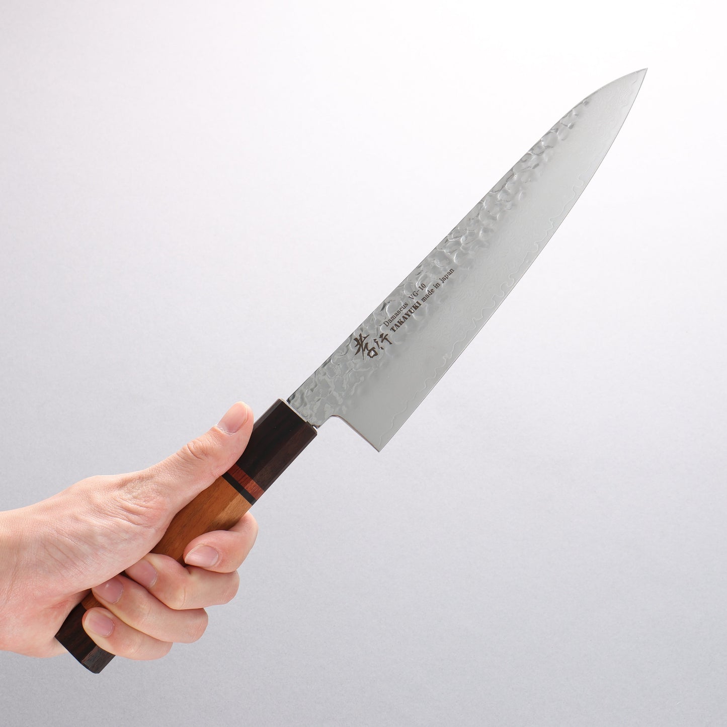堺 孝行 VG10 33層 ダマスカス 牛刀包丁 和包丁 210mm 山桜 (十二角)柄 - 清助刃物