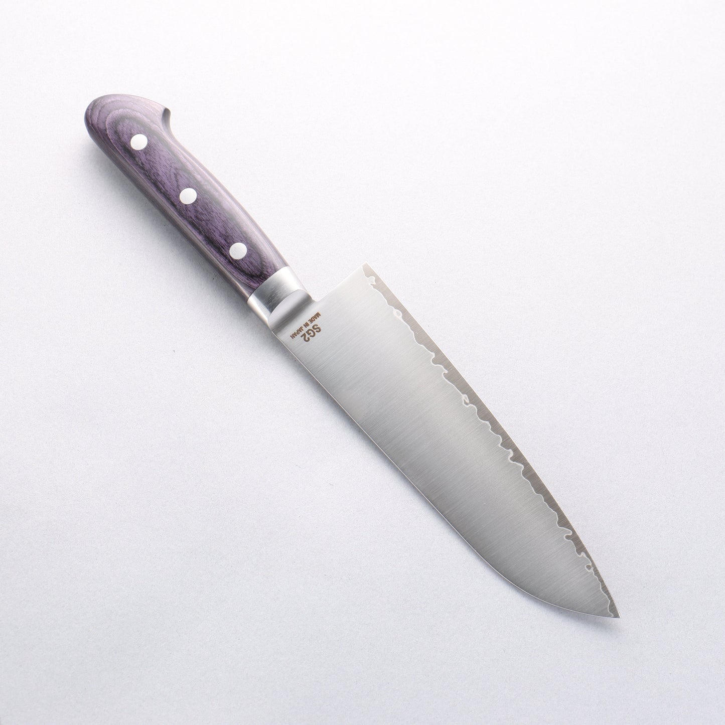樋口 SG2 三徳包丁 180mm 合板 (紺色)柄 - 清助刃物