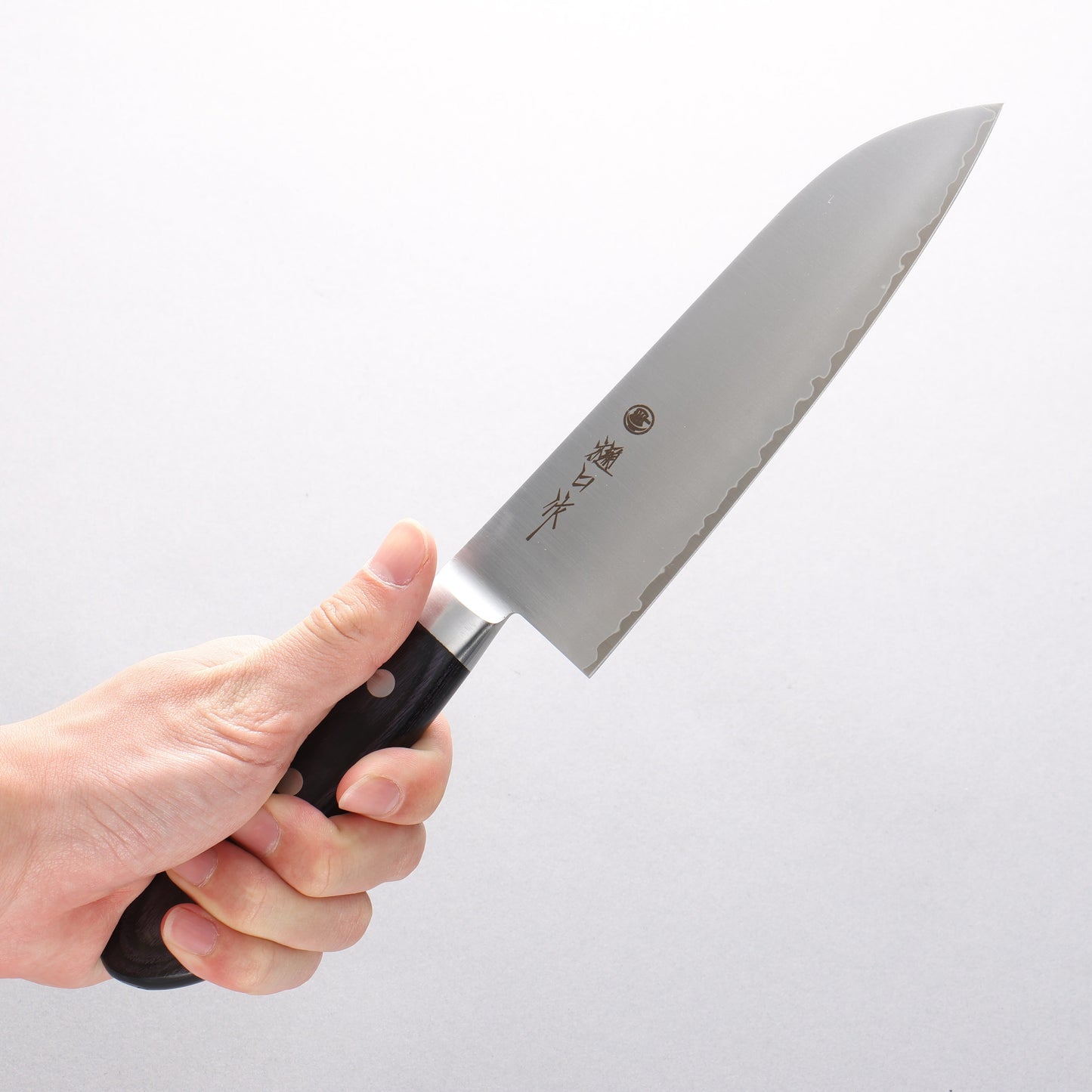 樋口 SG2 三徳包丁 180mm 合板 (紺色)柄 - 清助刃物