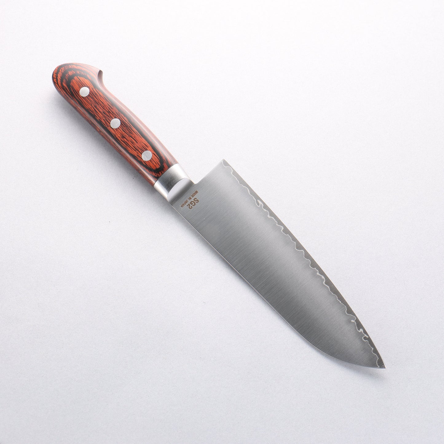 樋口 SG2 三徳包丁 180mm 合板 (スコッチ色)柄 - 清助刃物