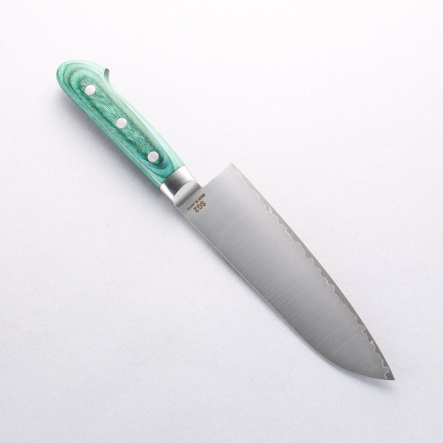 樋口 SG2 三徳包丁 180mm 緑合板柄 - 清助刃物