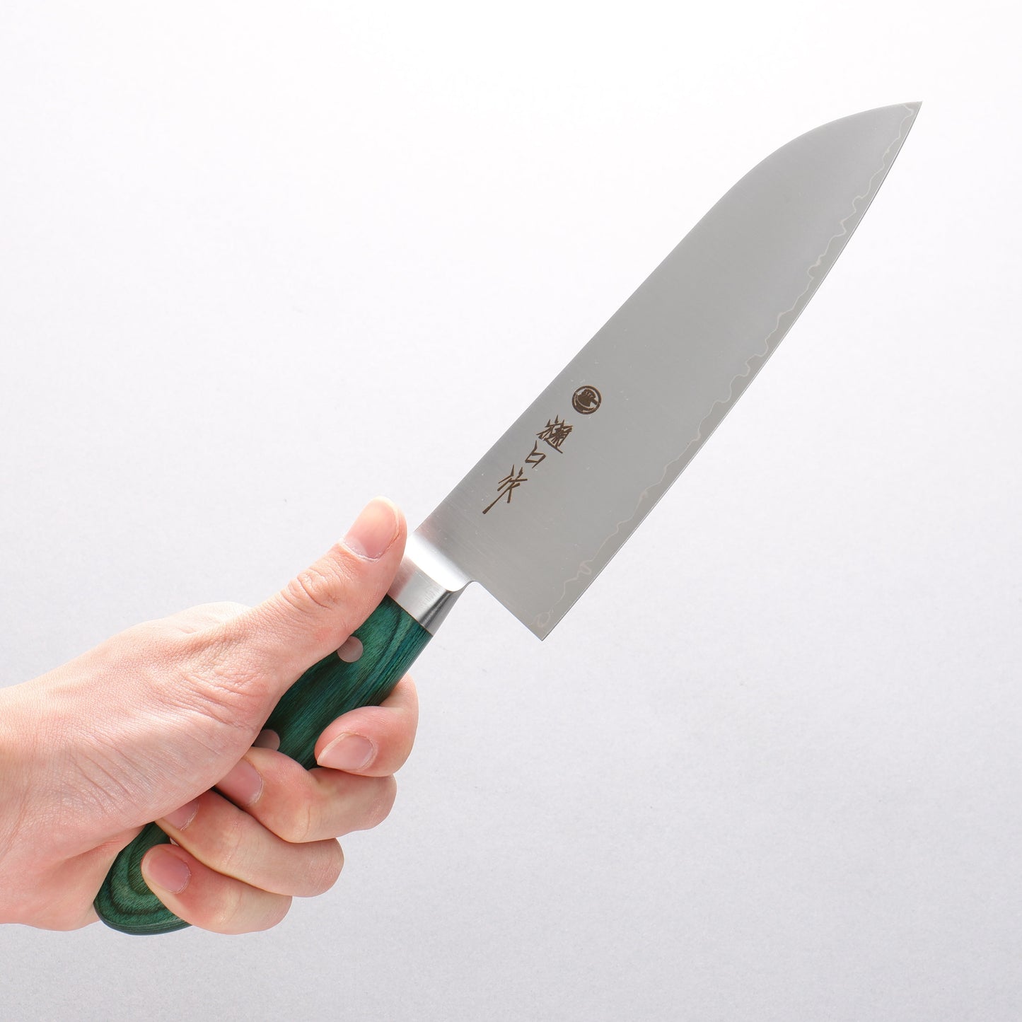 樋口 SG2 三徳包丁 180mm 緑合板柄 - 清助刃物