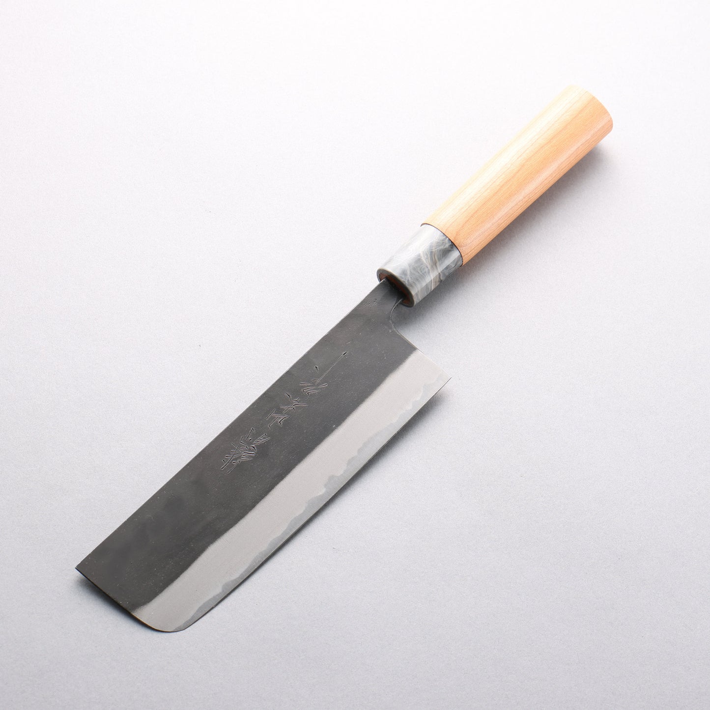 山本 直 白ニ鋼 黒打 菜切包丁 165mm 桜柄 - 清助刃物
