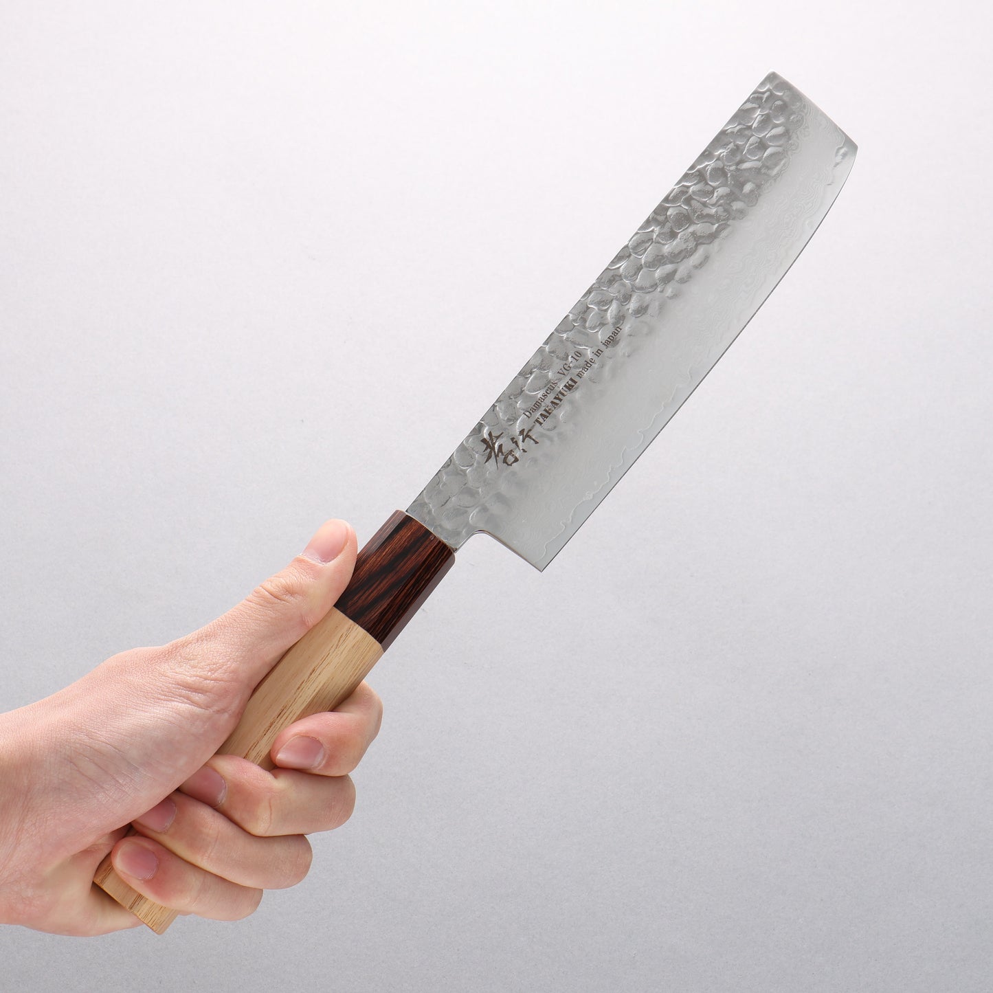 堺 孝行 V金10号 33層ダマスカス 菜切包丁 160mm ケヤキ柄 - 清助刃物