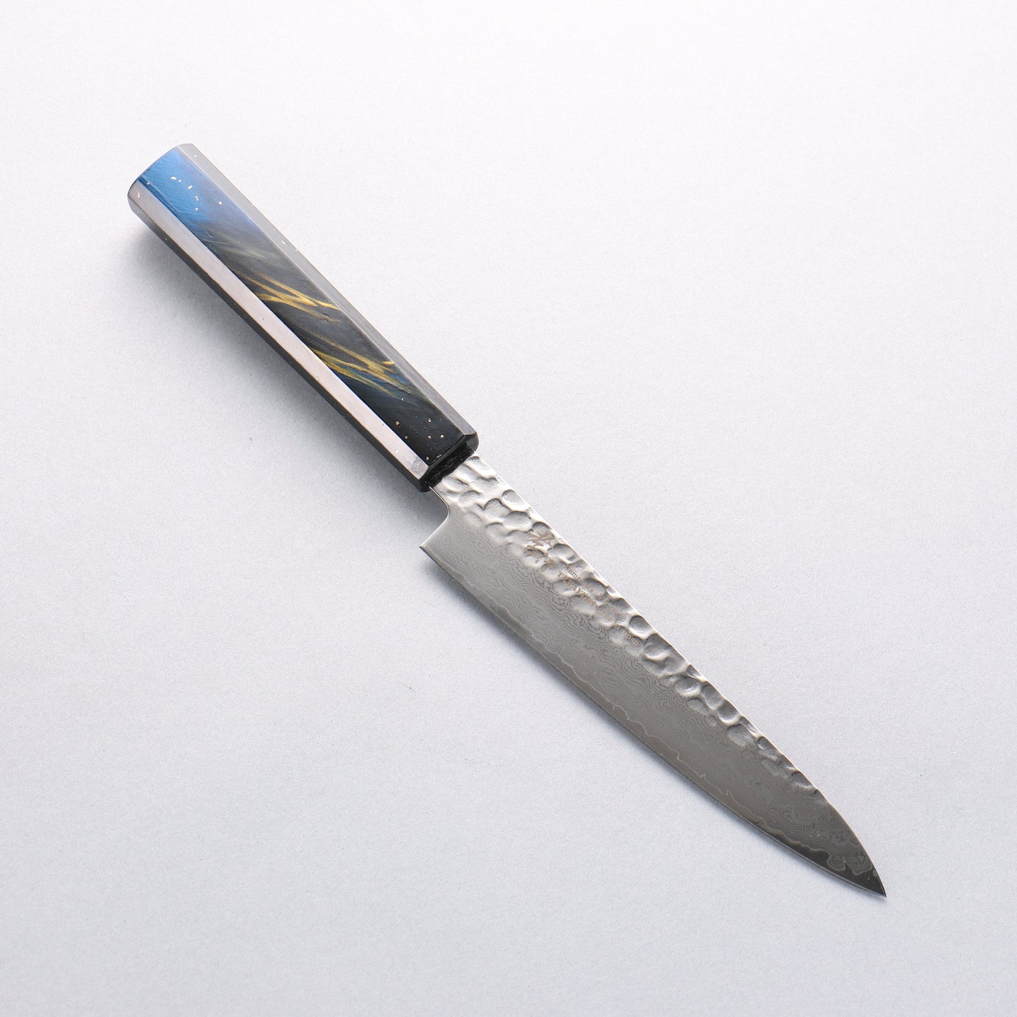 堺 孝行 V金10号 33層ダマスカス ペティーナイフ 150mm 樫の木漆塗り(彩宇)柄 - 清助刃物