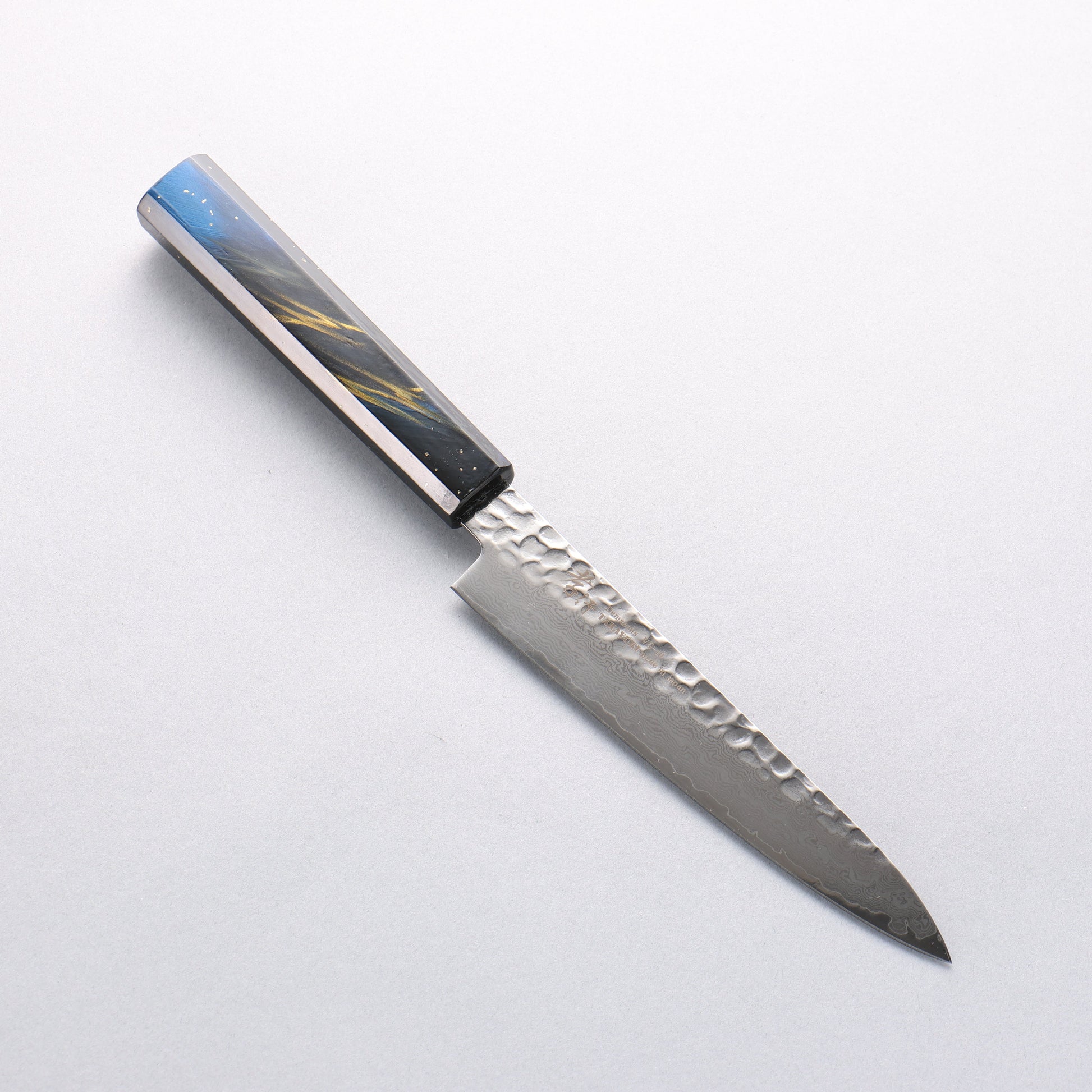 堺 孝行 V金10号 33層ダマスカス ペティーナイフ 150mm 樫の木漆塗り(彩宇)柄 - 清助刃物