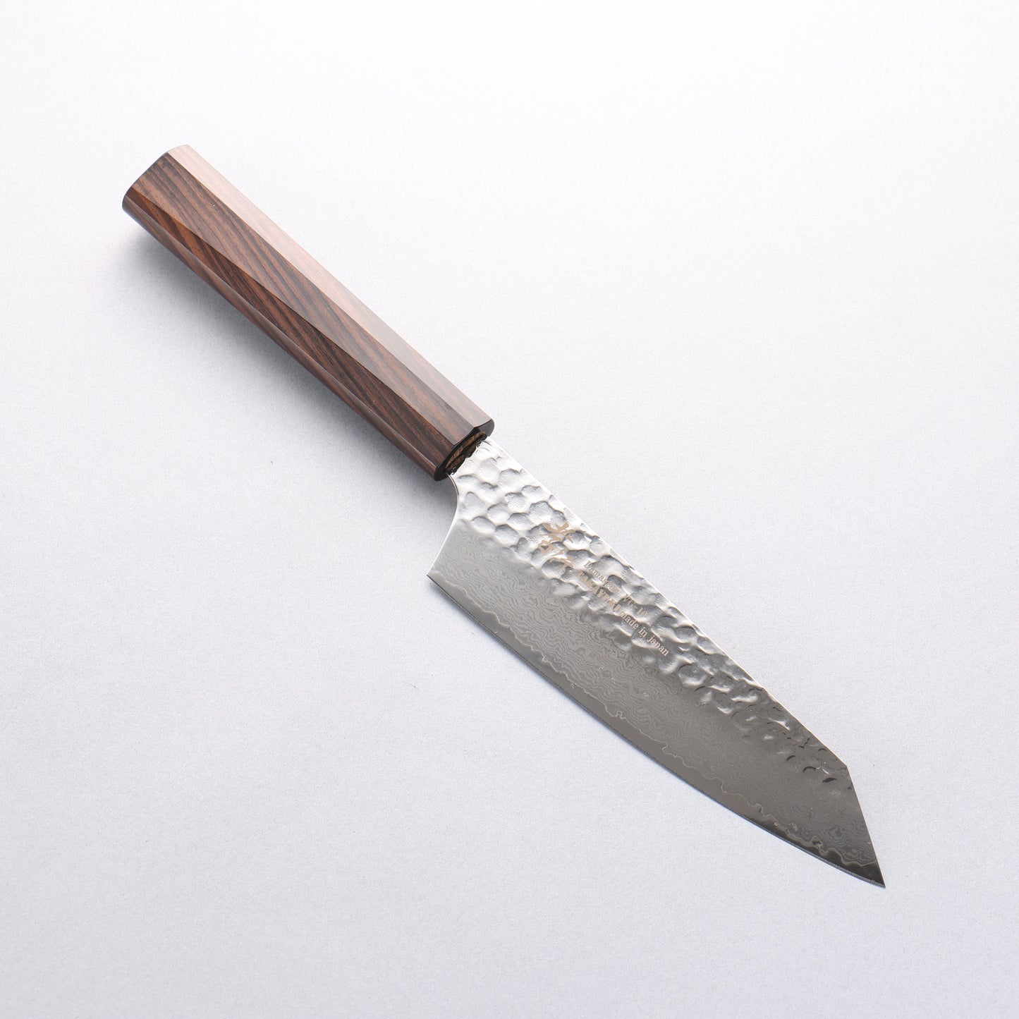 堺 孝行 V金10号 33層ダマスカス 切付三徳包丁 160mm 黒檀 (6角ティアドロップ)柄 - 清助刃物