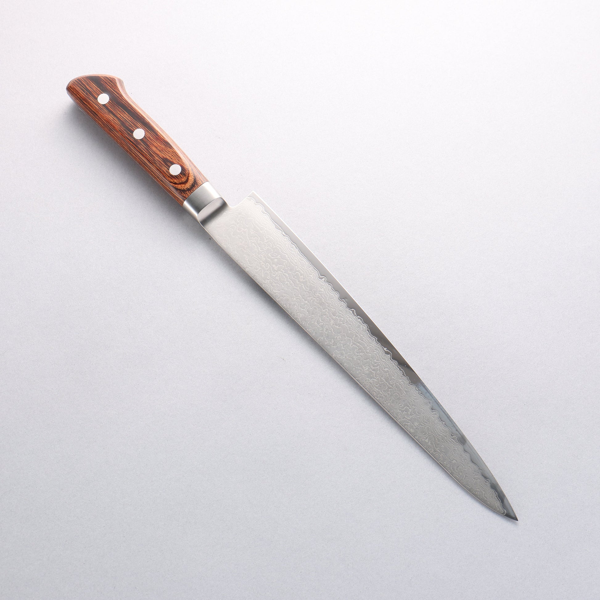 玉鋼 響十 63層 ダマスカス 筋引包丁 240mm KP-1113 - 清助刃物