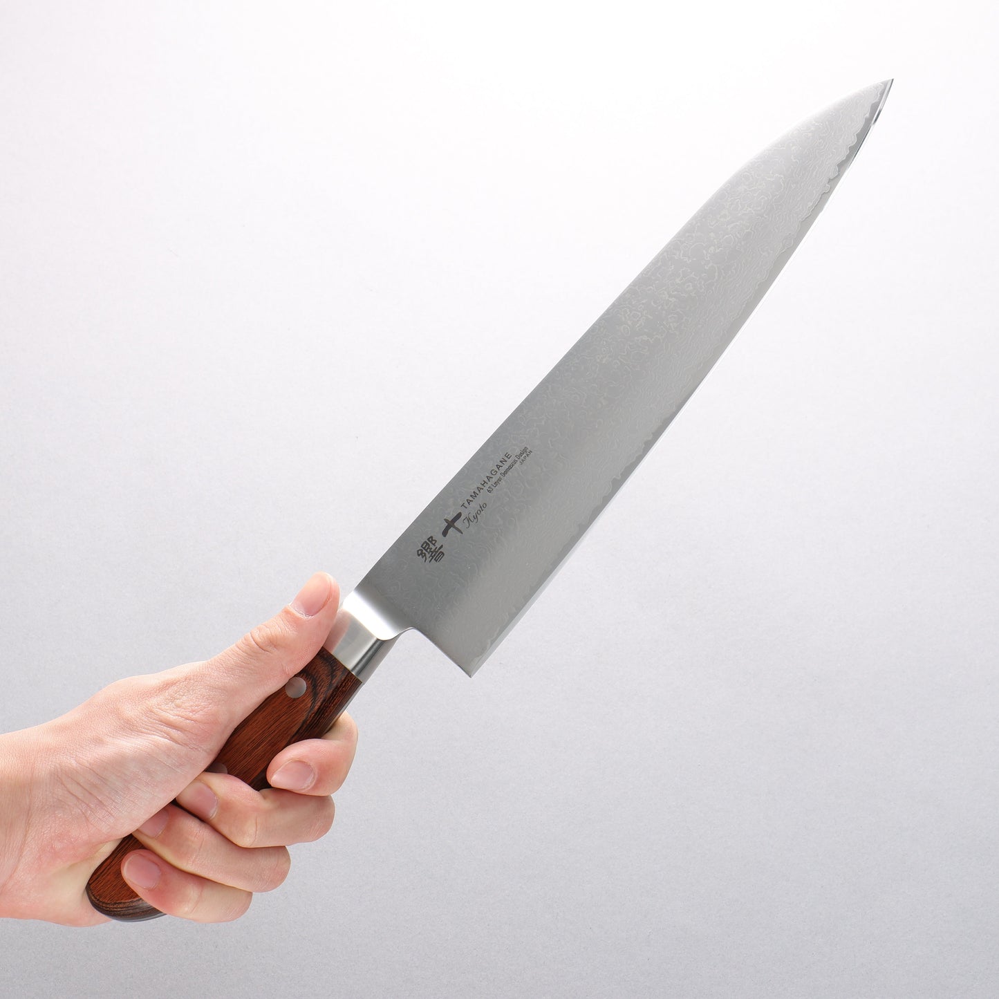 玉鋼 響十 63層 ダマスカス 牛刀包丁 240mm KP-1104 - 清助刃物