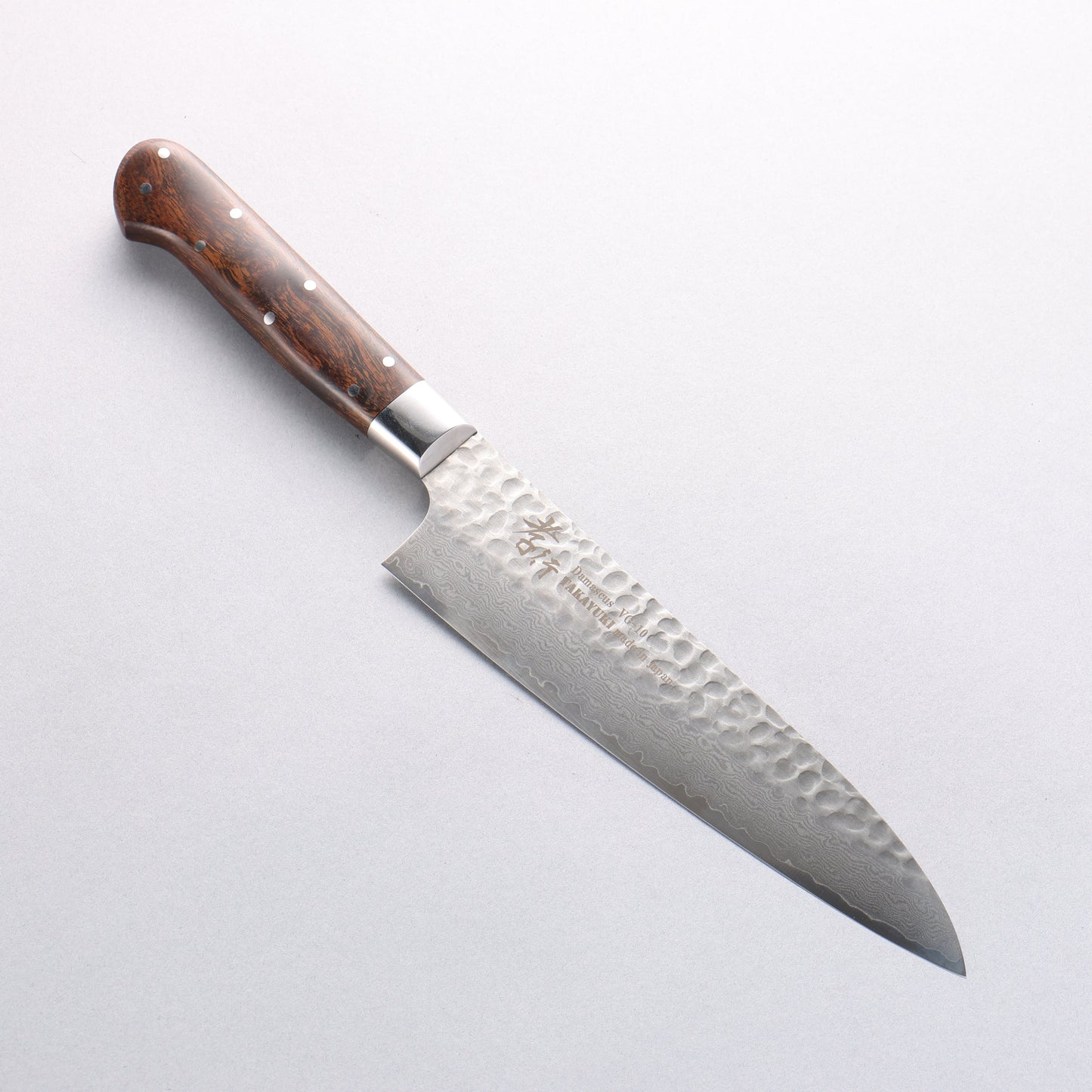 堺 孝行 VG10 33層 ダマスカス 牛刀包丁 180mm デザートアイアンウッド(杉原モデル)柄 - 清助刃物