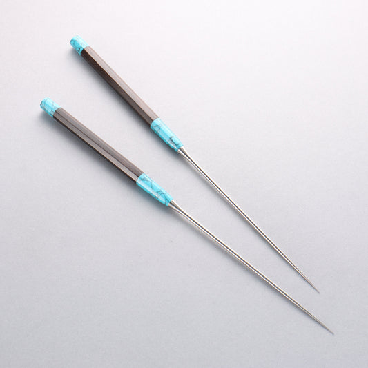 ステンレス鋼 盛箸 黒檀(ダブルターコイズボルスター付き)柄 180mm - 清助刃物