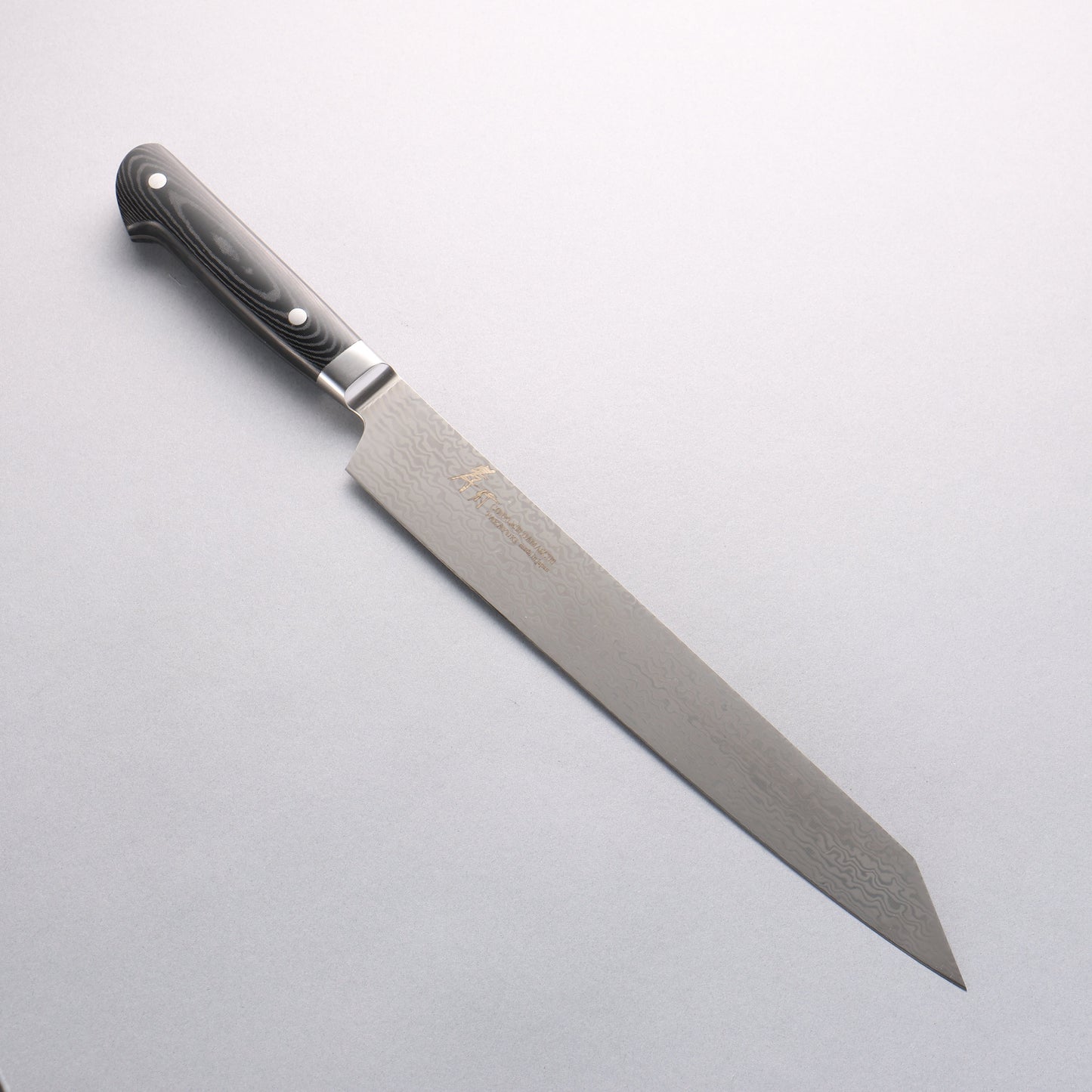 堺 孝行 コアレス ダマスカス 剣型柳刃包丁 260mm 黒マイカルタ柄 - 清助刃物