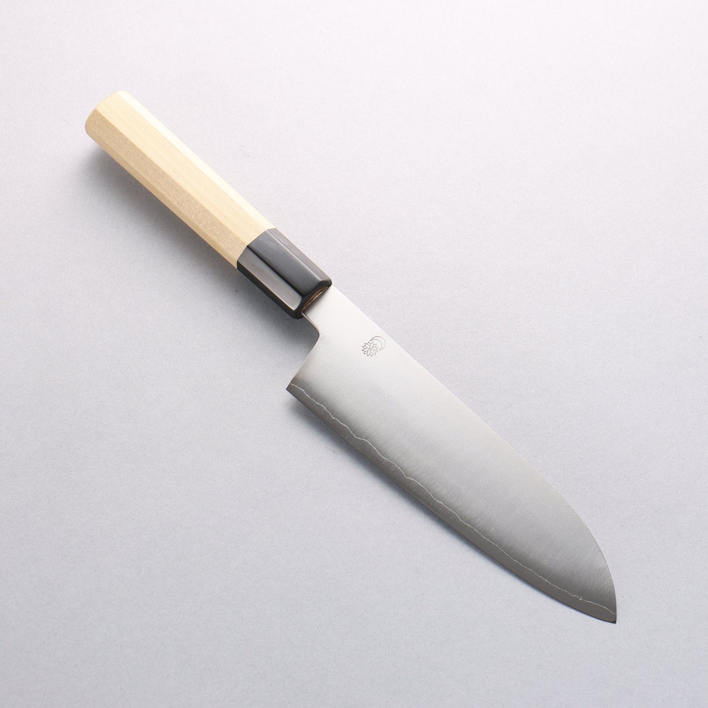 菊月 銀三鋼 暈し 三徳包丁 180mm 朴柄 - 清助刃物