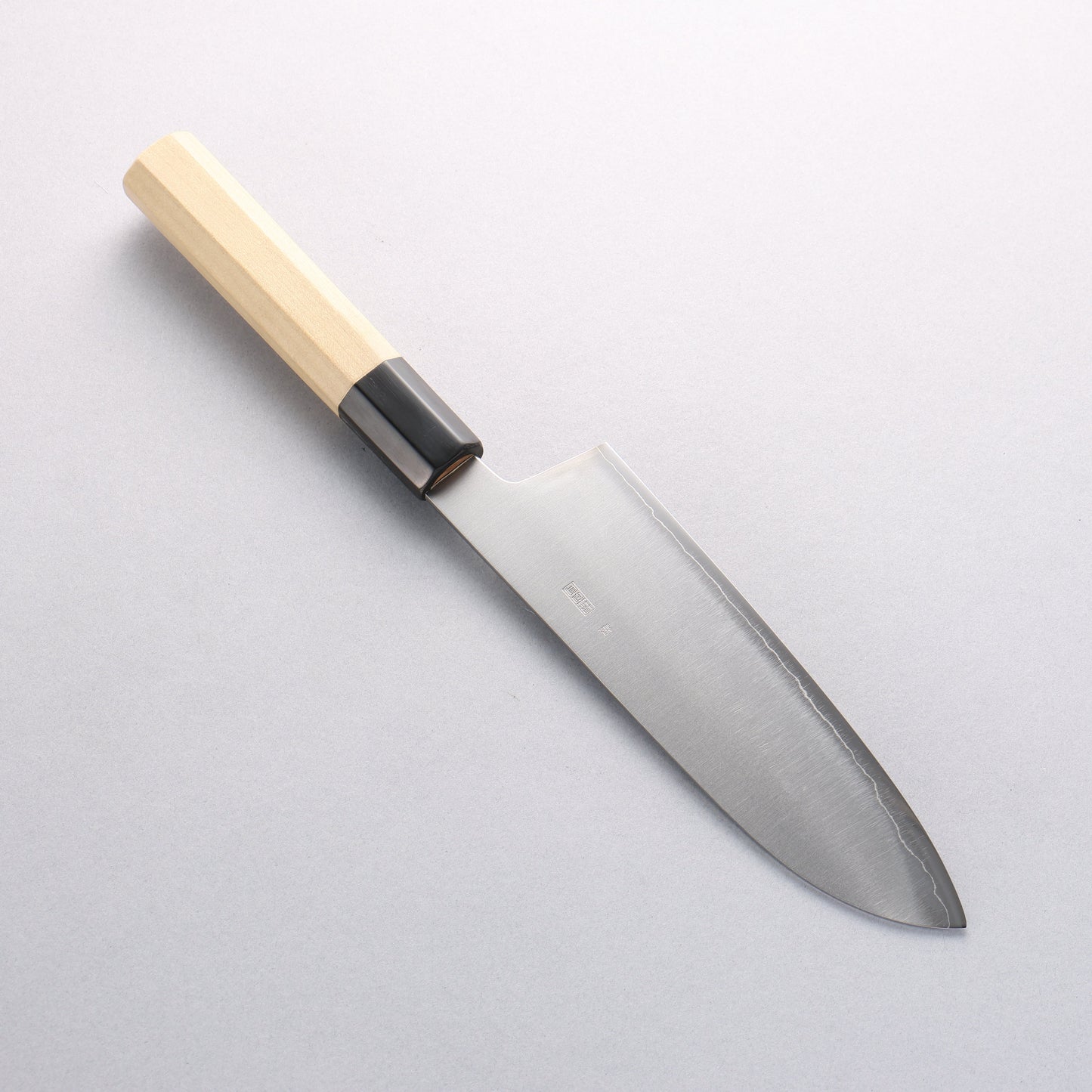 菊月 銀三鋼 暈し 三徳包丁 180mm 朴柄 - 清助刃物