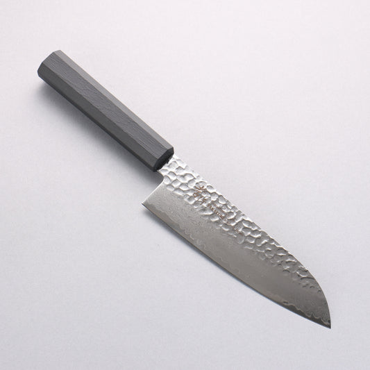 堺 孝行 なないろ VG10 33層 三徳包丁 180mm ABS樹脂(乾漆墨黒)柄 - 清助刃物