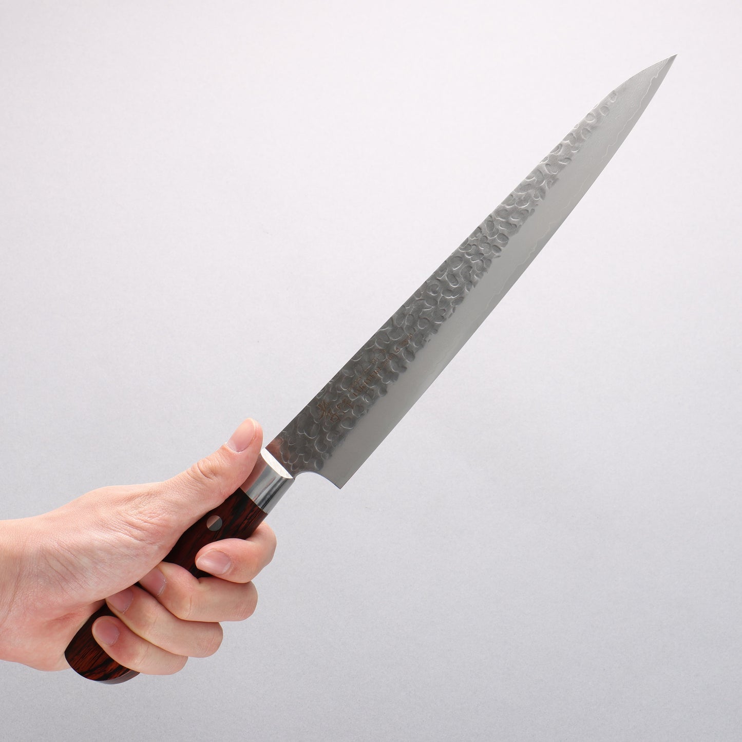 堺 孝行 VG10 33層 ダマスカス 筋引包丁 240mm マホガニー柄 - 清助刃物