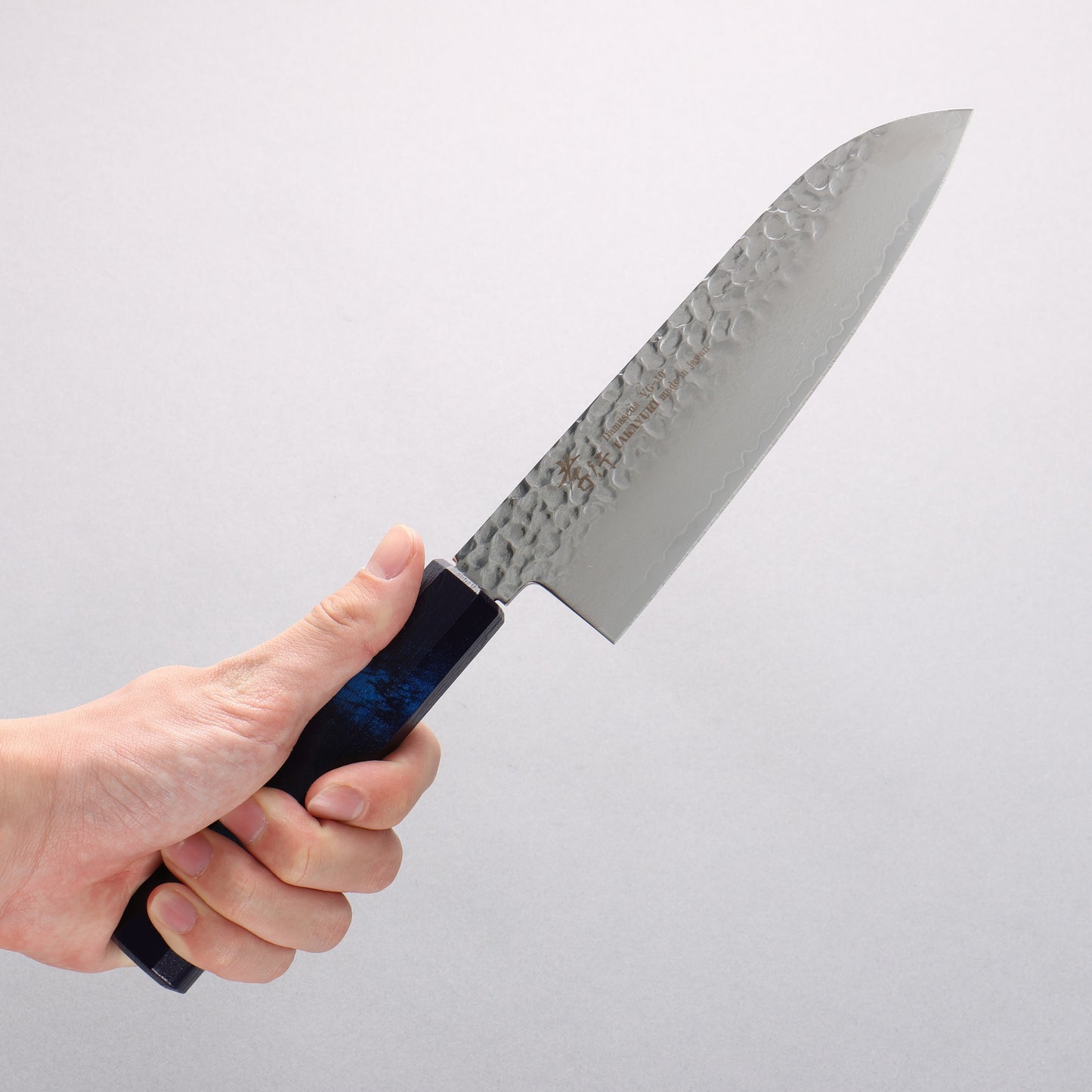 堺 孝行 なないろ VG10 33層 三徳包丁 180mm ABS樹脂(群青べっ甲)柄 - 清助刃物
