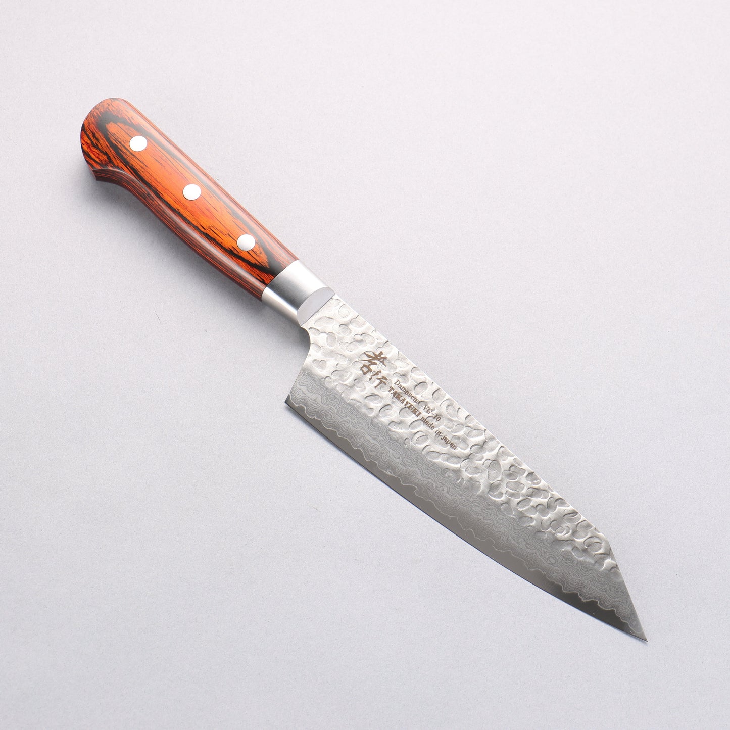 堺 孝行 VG10 33層 ダマスカス 切付三徳包丁 160mm マホガニー柄 - 清助刃物