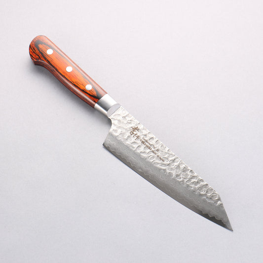堺 孝行 VG10 33層 ダマスカス 切付三徳包丁 160mm マホガニー柄 - 清助刃物