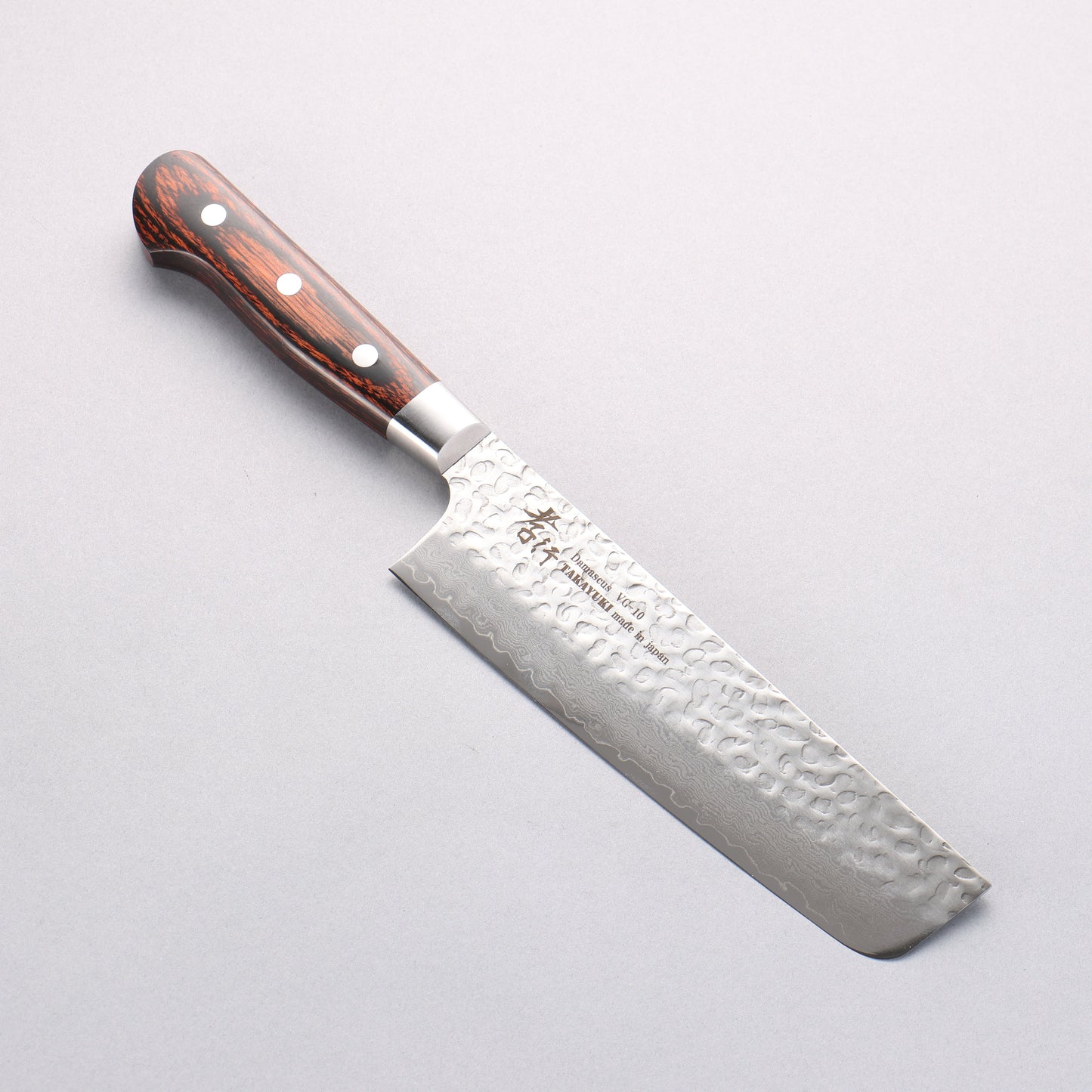 堺 孝行 VG10 33層 ダマスカス 菜切包丁 160mm マホガニー柄 - 清助刃物