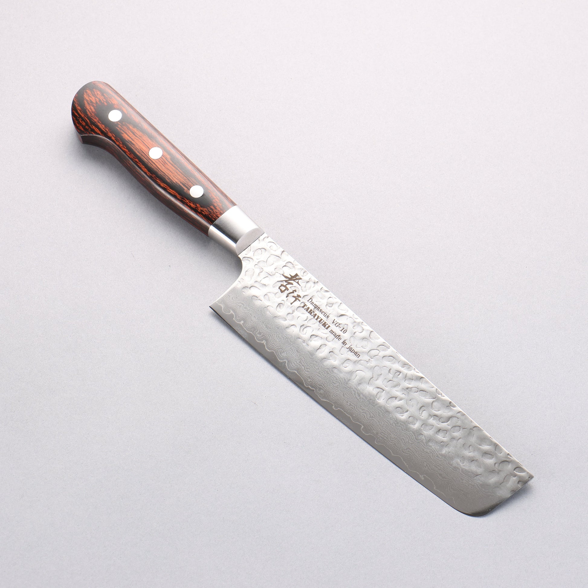 堺 孝行 VG10 33層 ダマスカス 菜切包丁 160mm マホガニー柄 - 清助刃物