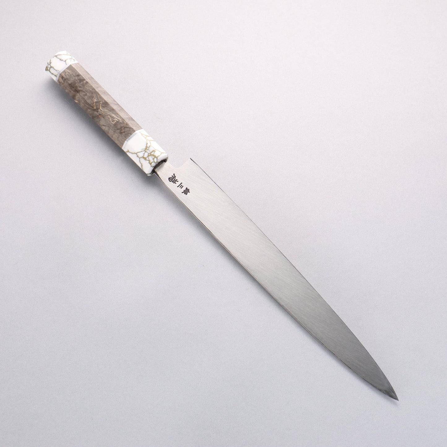 堺 孝行 シェフシリーズ 銀三鋼 柳刃包丁 270mm スタビライズドウッド (両輪:白)柄 鞘付き - 清助刃物